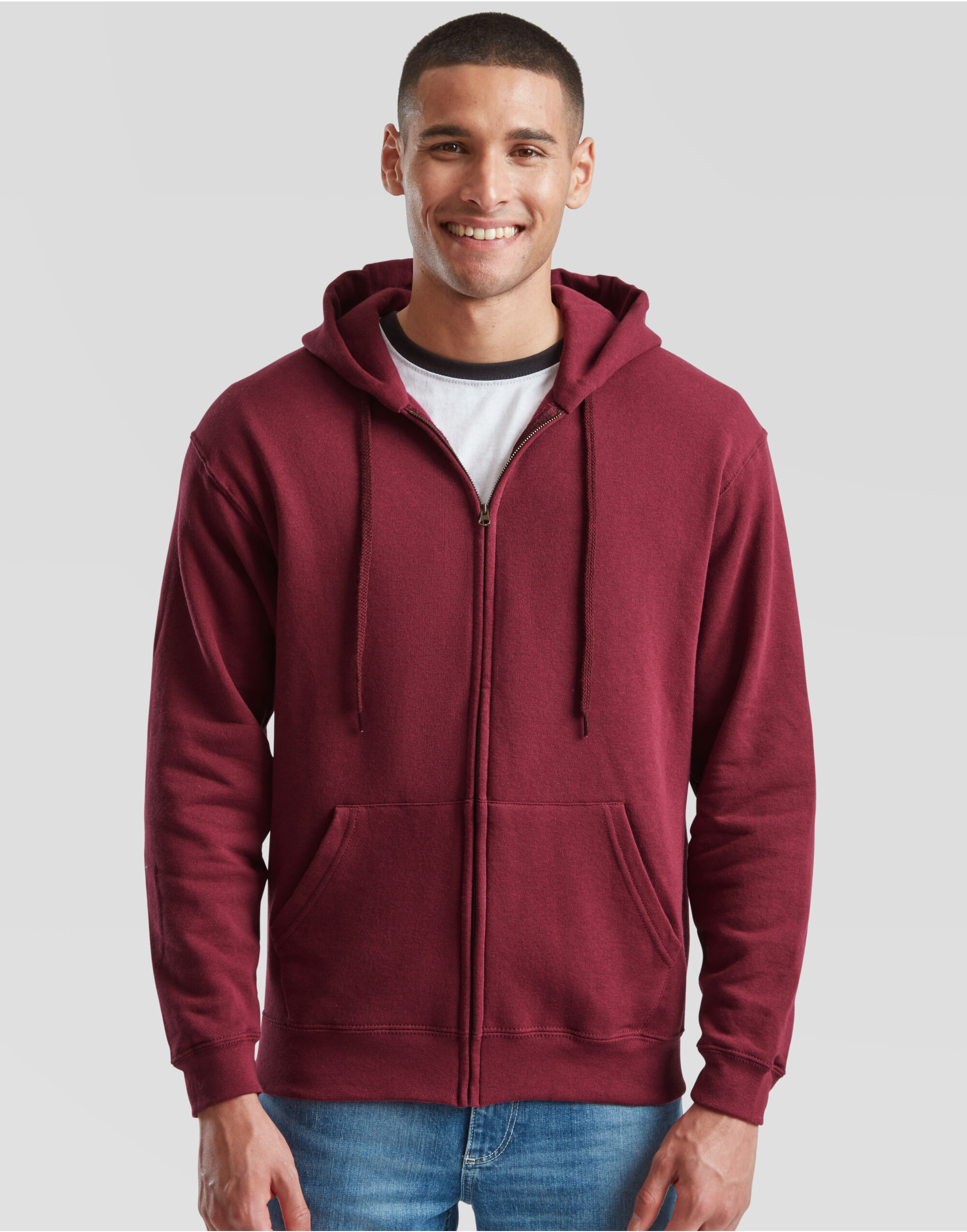 62062 Burgundy Men’s Classic Hooded Sweat Jacket 62062 Burgundy Men’s Classic Hooded Sweat Jacket