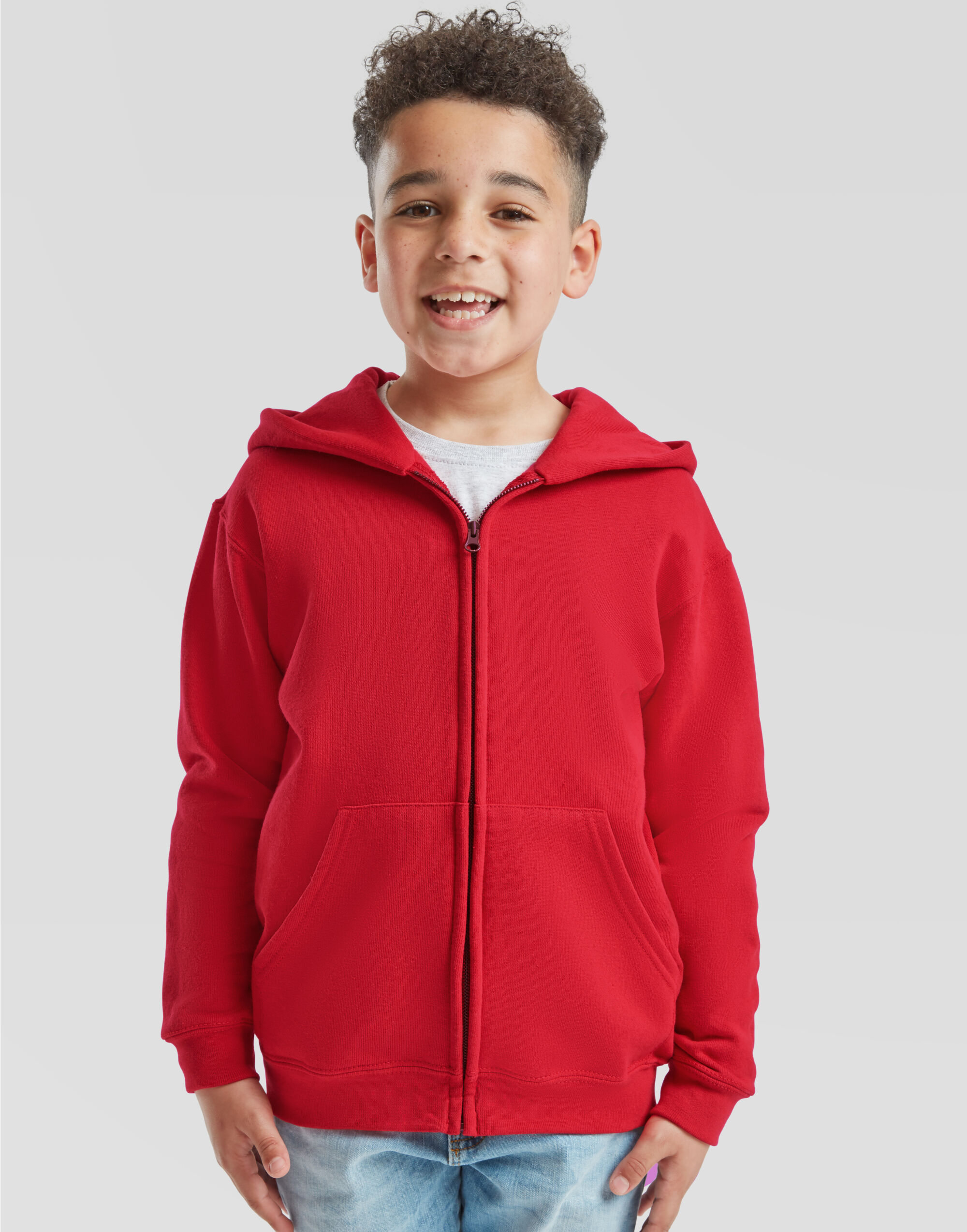 62045 Red Kid’s Classic Hooded Sweat Jacket