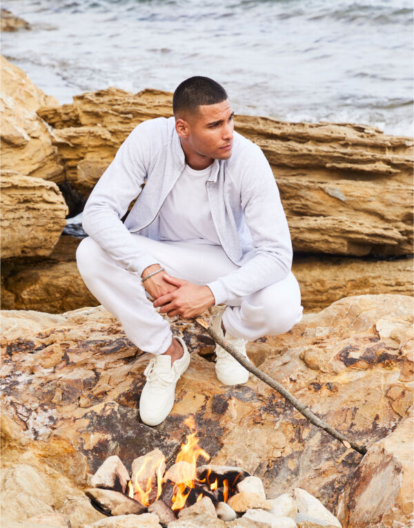 White Men’s Classic Sweat Jacket