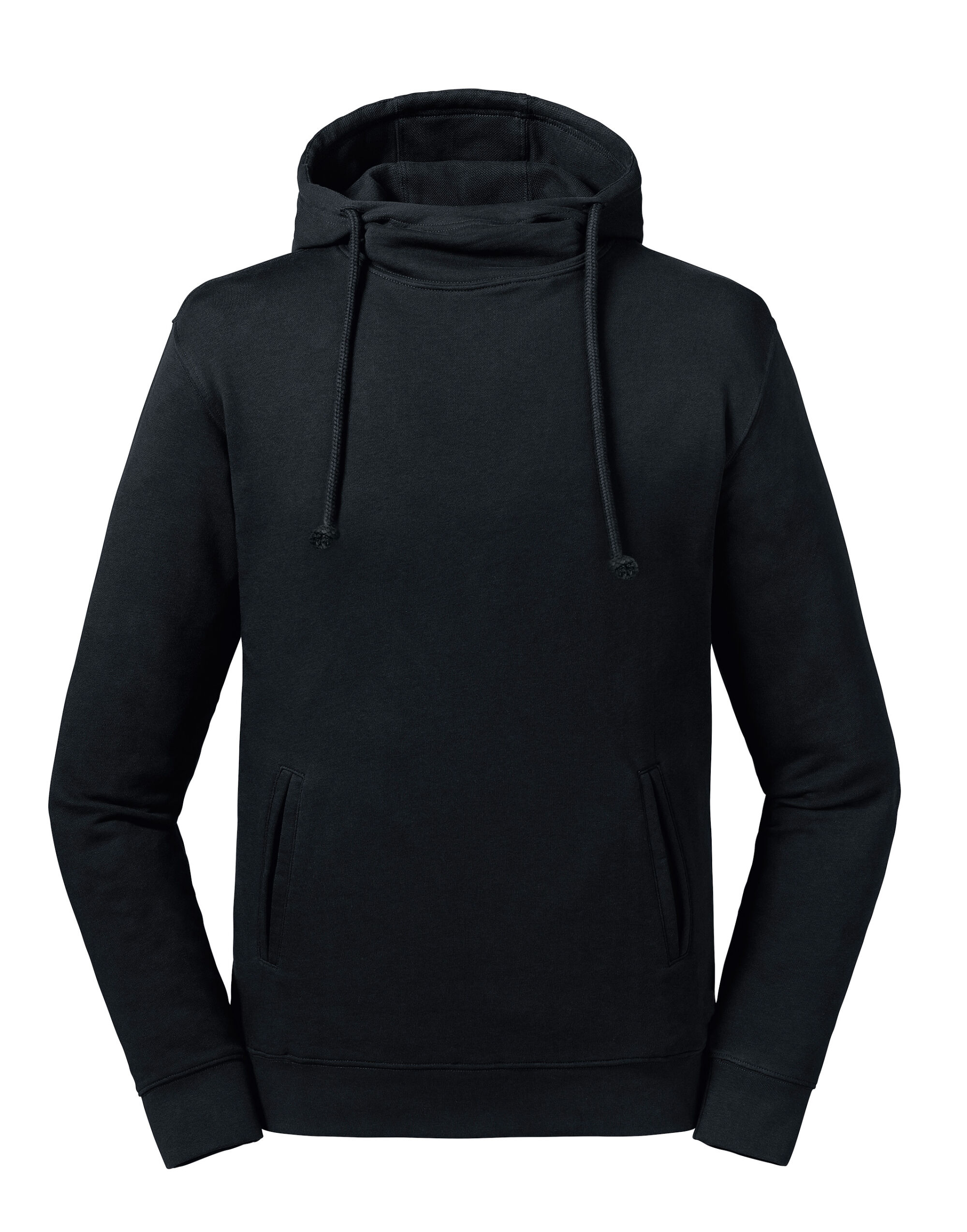 Black High Collar Hooded Sweat