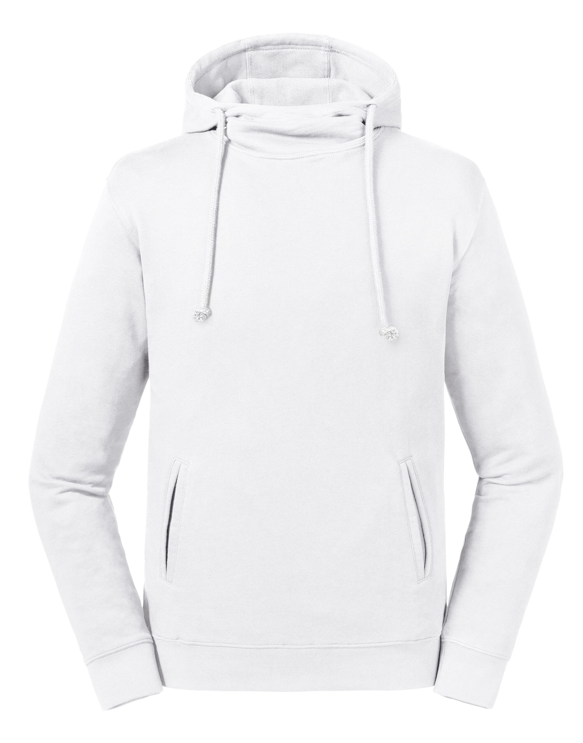 White High Collar Hooded Sweat
