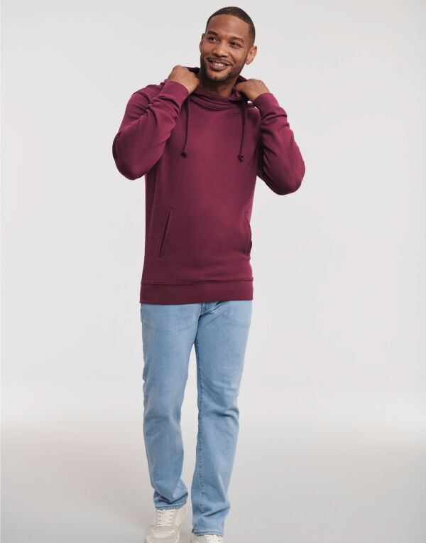 White High Collar Hooded Sweat