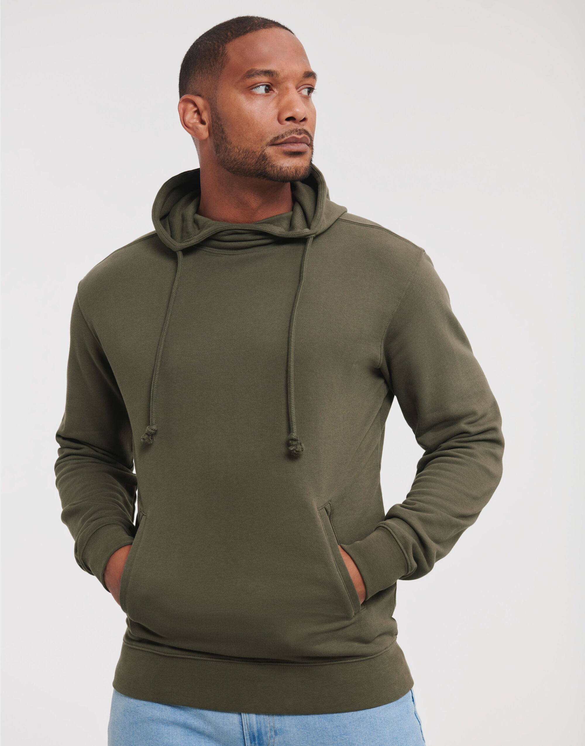 Dark Olive High Collar Hooded Sweat Dark Olive High Collar Hooded Sweat