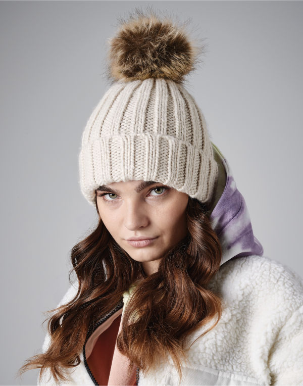 Mustard Faux Fur Pom Pom Chunky Beanie Mustard Faux Fur Pom Pom Chunky Beanie