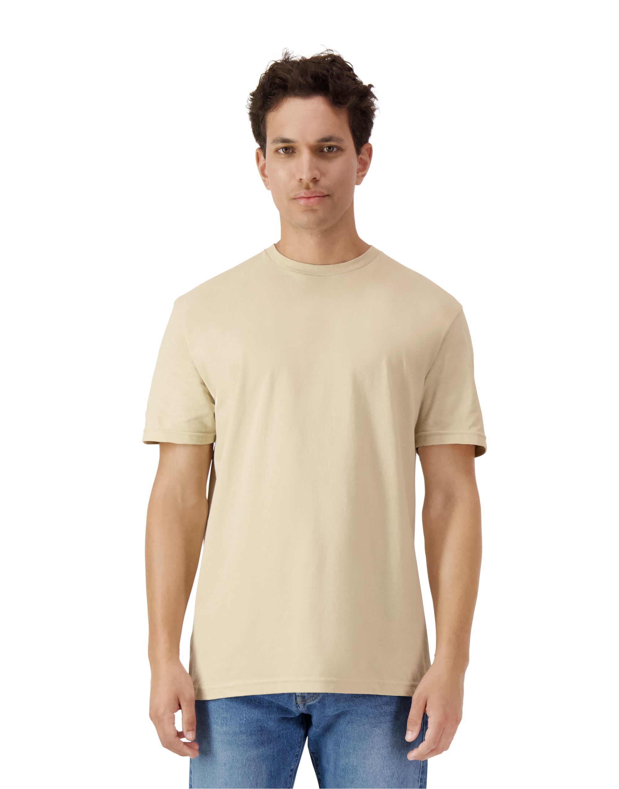 3000 Light Cotton Adult T-Shirt Sand