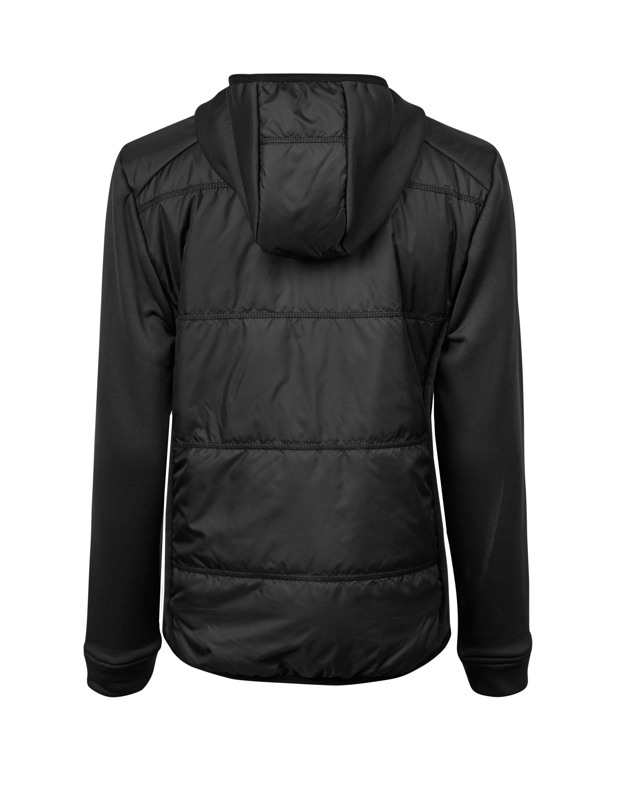 TJ9113 Ladies’ Hybrid-Stretch Hooded Jacket Black/Black
