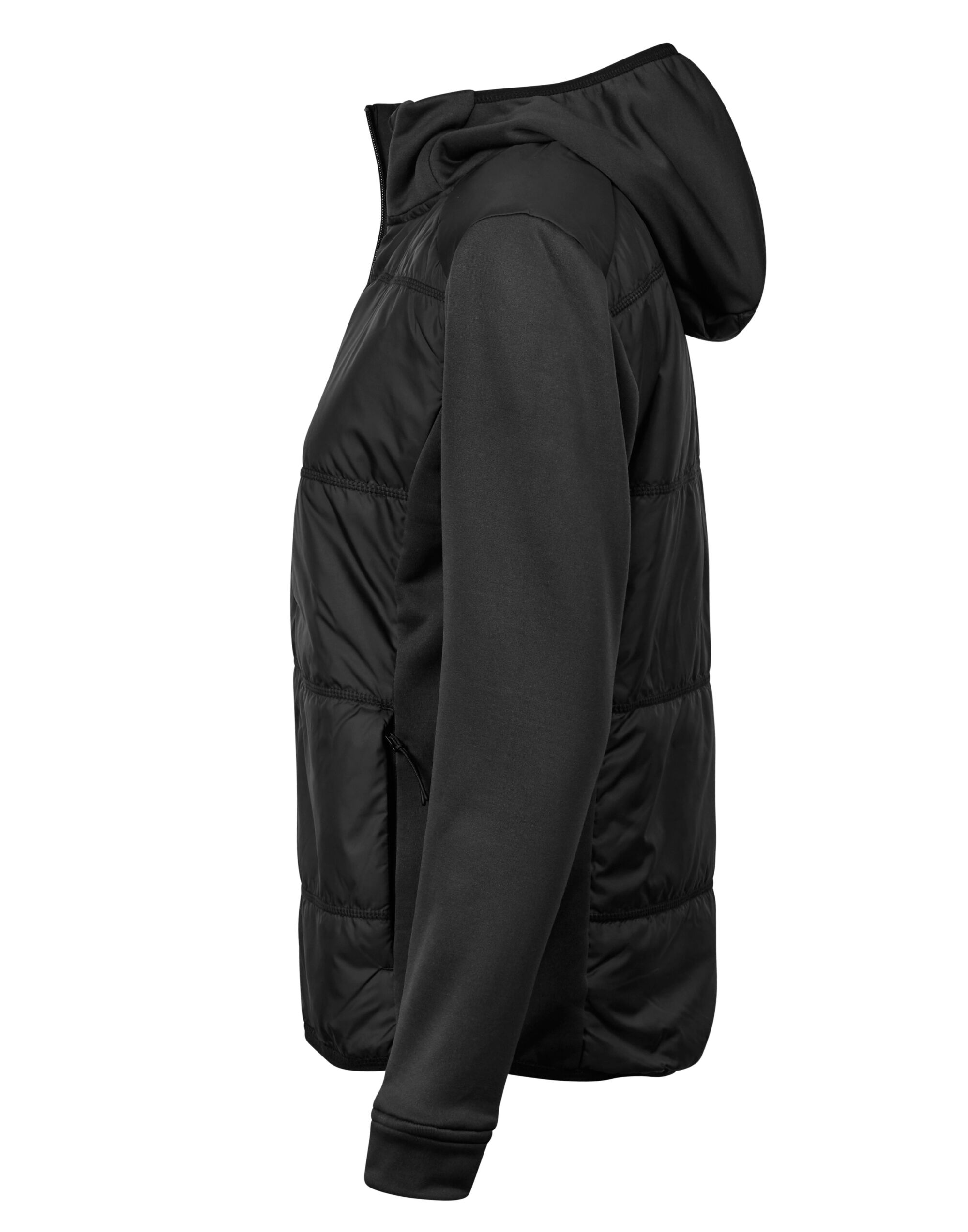 TJ9113 Ladies’ Hybrid-Stretch Hooded Jacket Black/Black