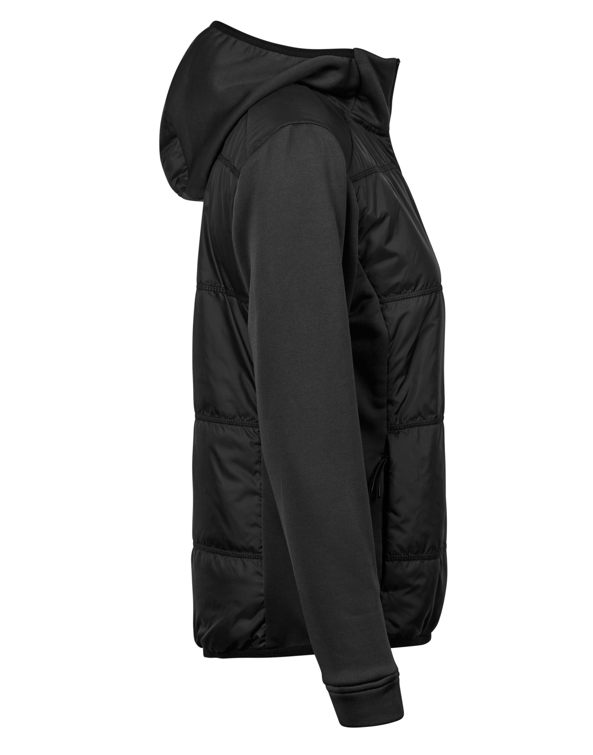 TJ9113 Ladies’ Hybrid-Stretch Hooded Jacket Black/Black