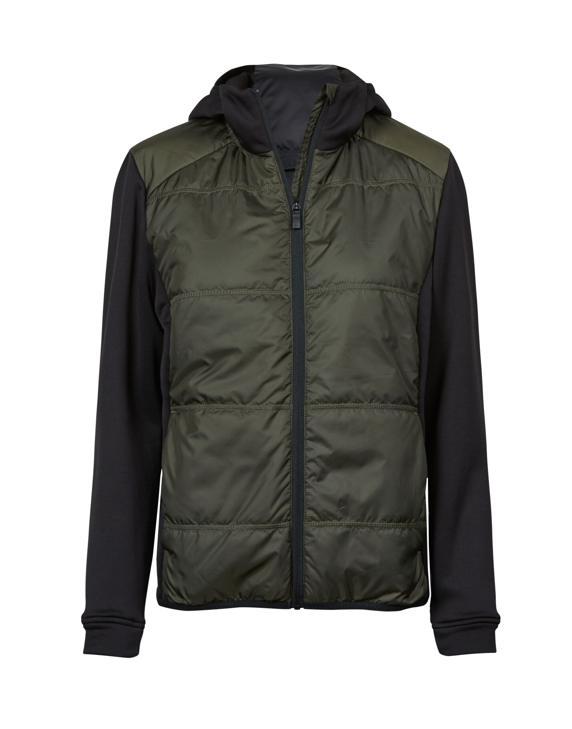 TJ9113 Ladies’ Hybrid-Stretch Hooded Jacket Deep Green/ Black TJ9113 Ladies’ Hybrid-Stretch Hooded Jacket Deep Green/ Black