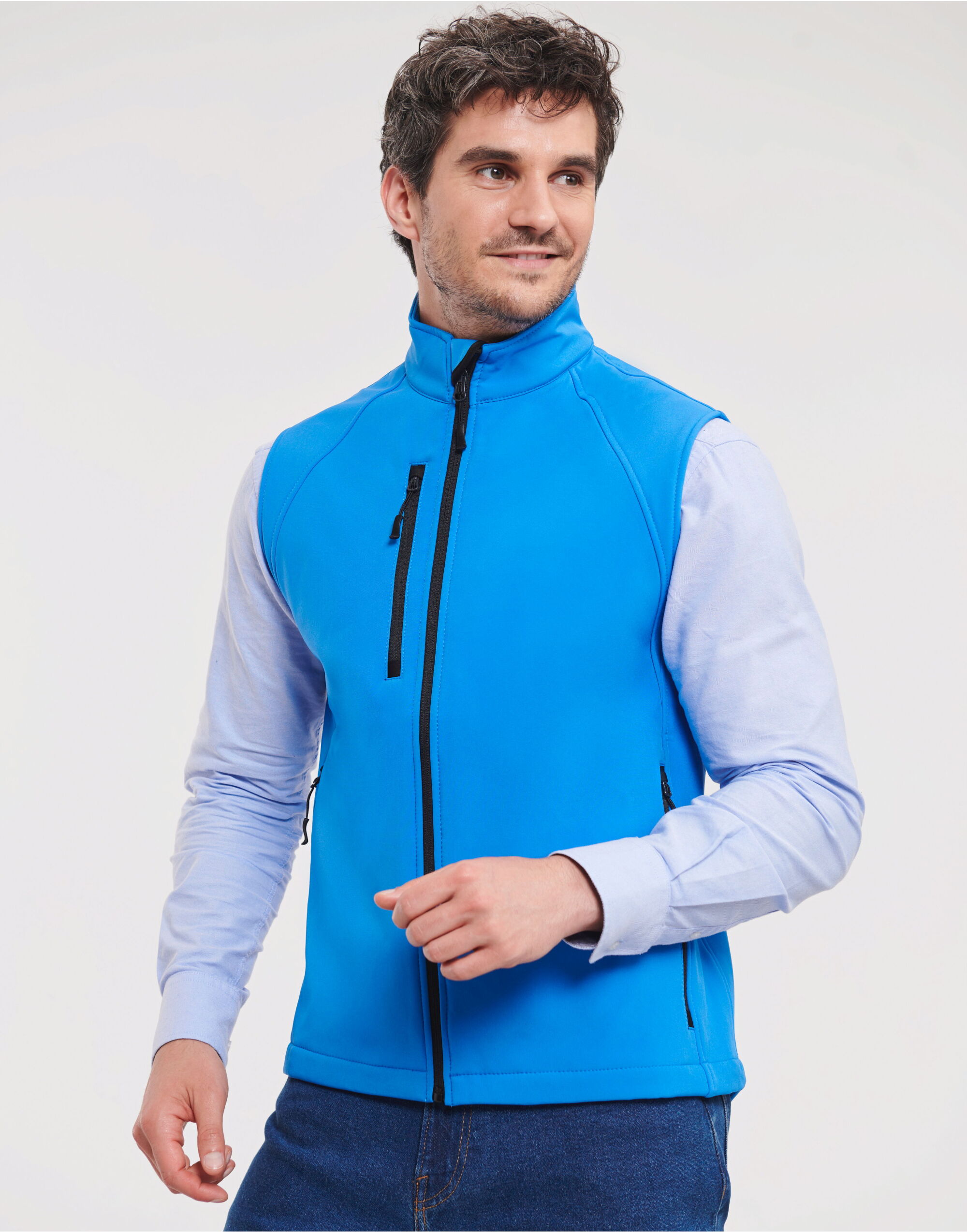 R141M Men’s Softshell Gilet Azure Blue