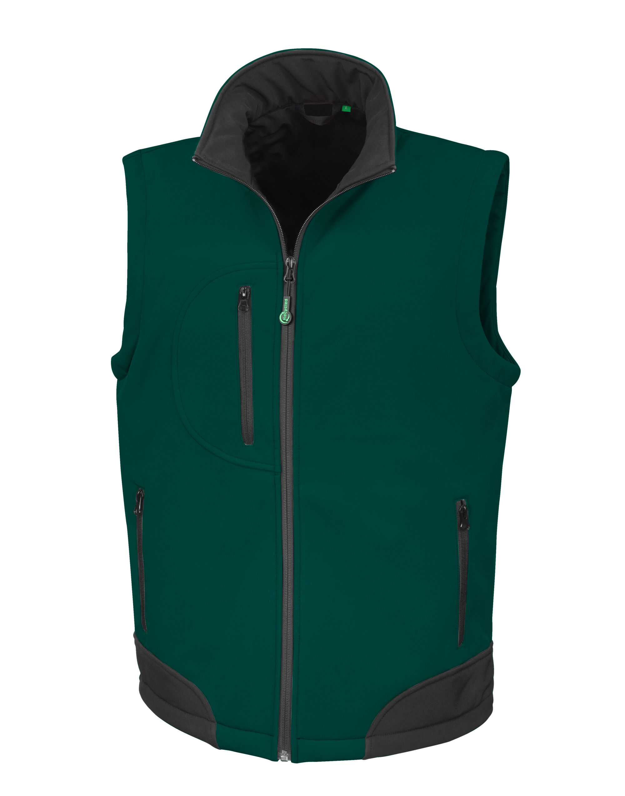 R123X Recycled 3 Layer Softshell Bodywarmer Bottle Green/Black