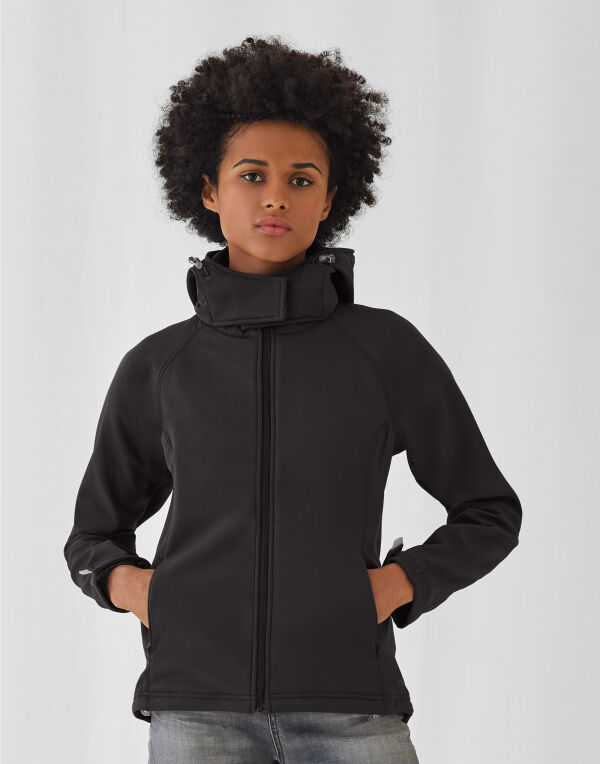 White Women’s Hooded 3-Layer Softshell