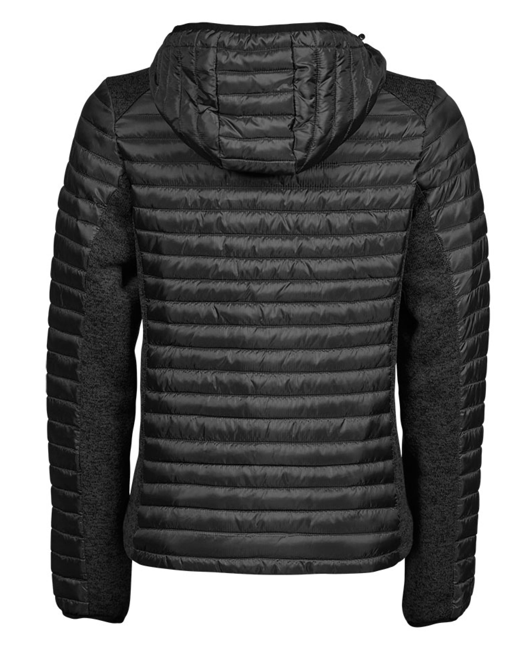 TJ9611 Ladies’ Aspen Crossover Jacket Black/Black Melange