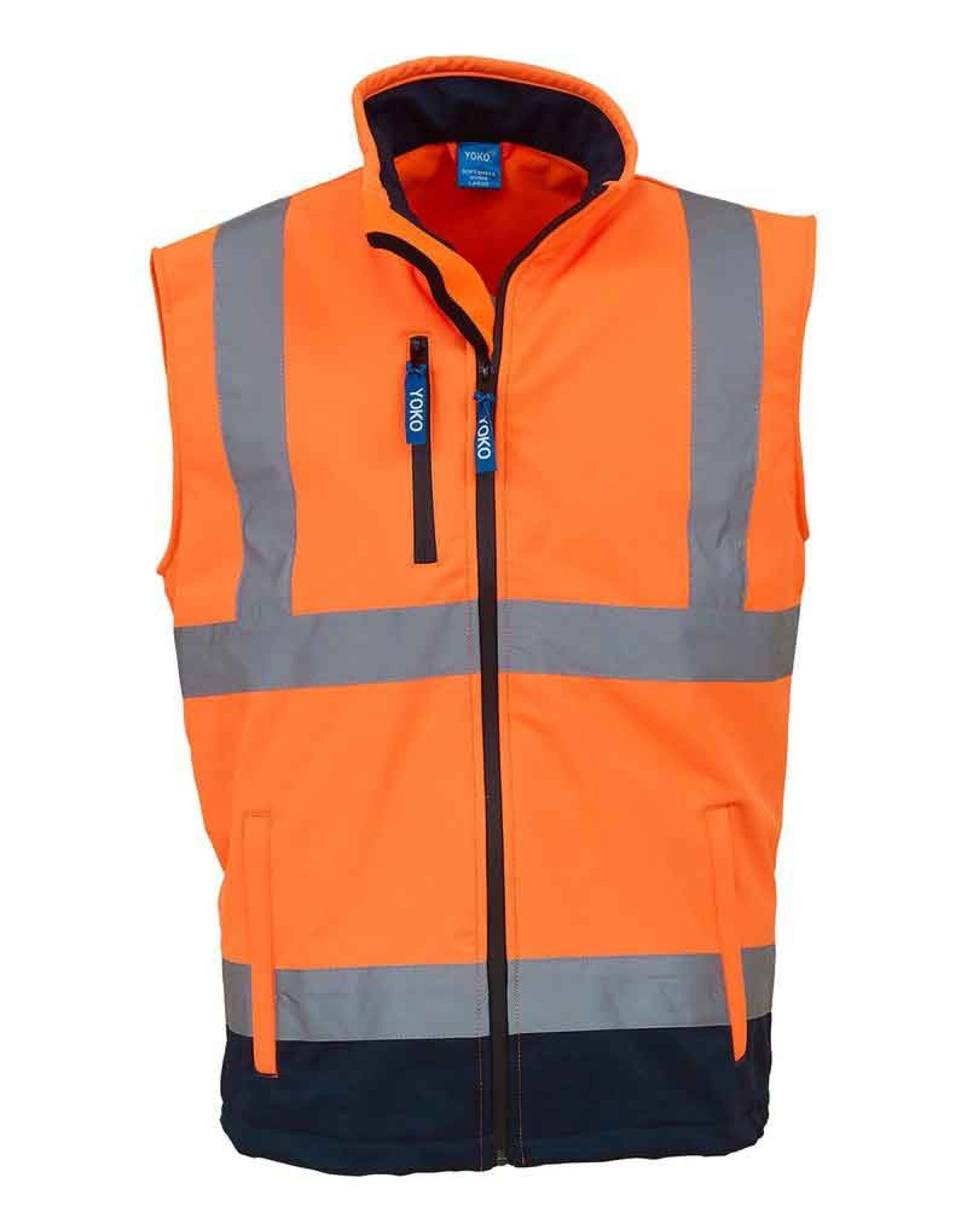 HV006 Hi Vis Orange/Navy Hi-Vis Softshell Bodywarmer HV006 Hi Vis Orange/Navy Hi-Vis Softshell Bodywarmer