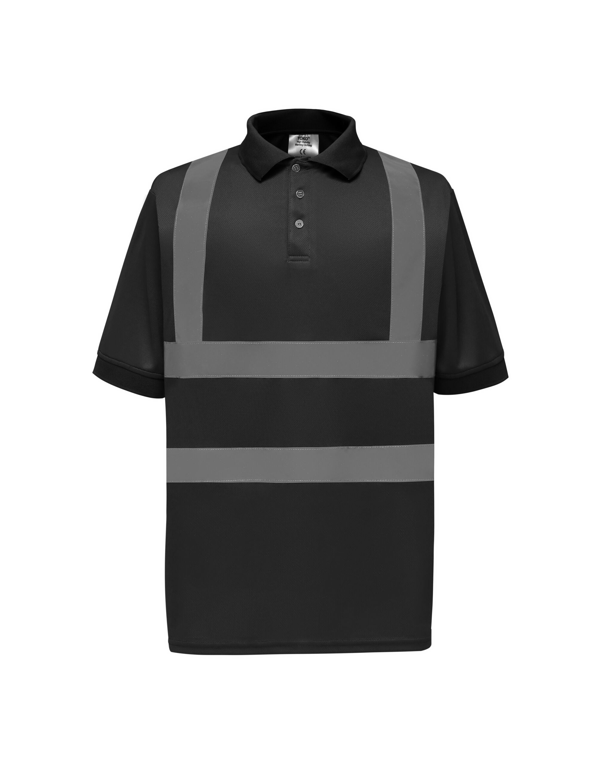 HVJ210-3M Hi-Vis Short Sleeve Polo Shirt Black
