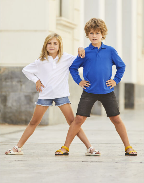 Black Kid’s 65/35 L/Sleeve Polo