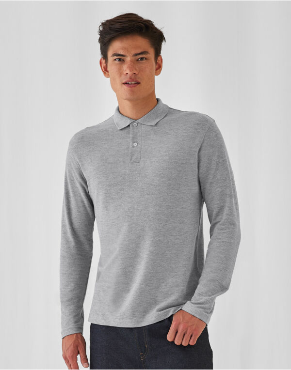 Black ID.001 Men’s Long Sleeve Polo