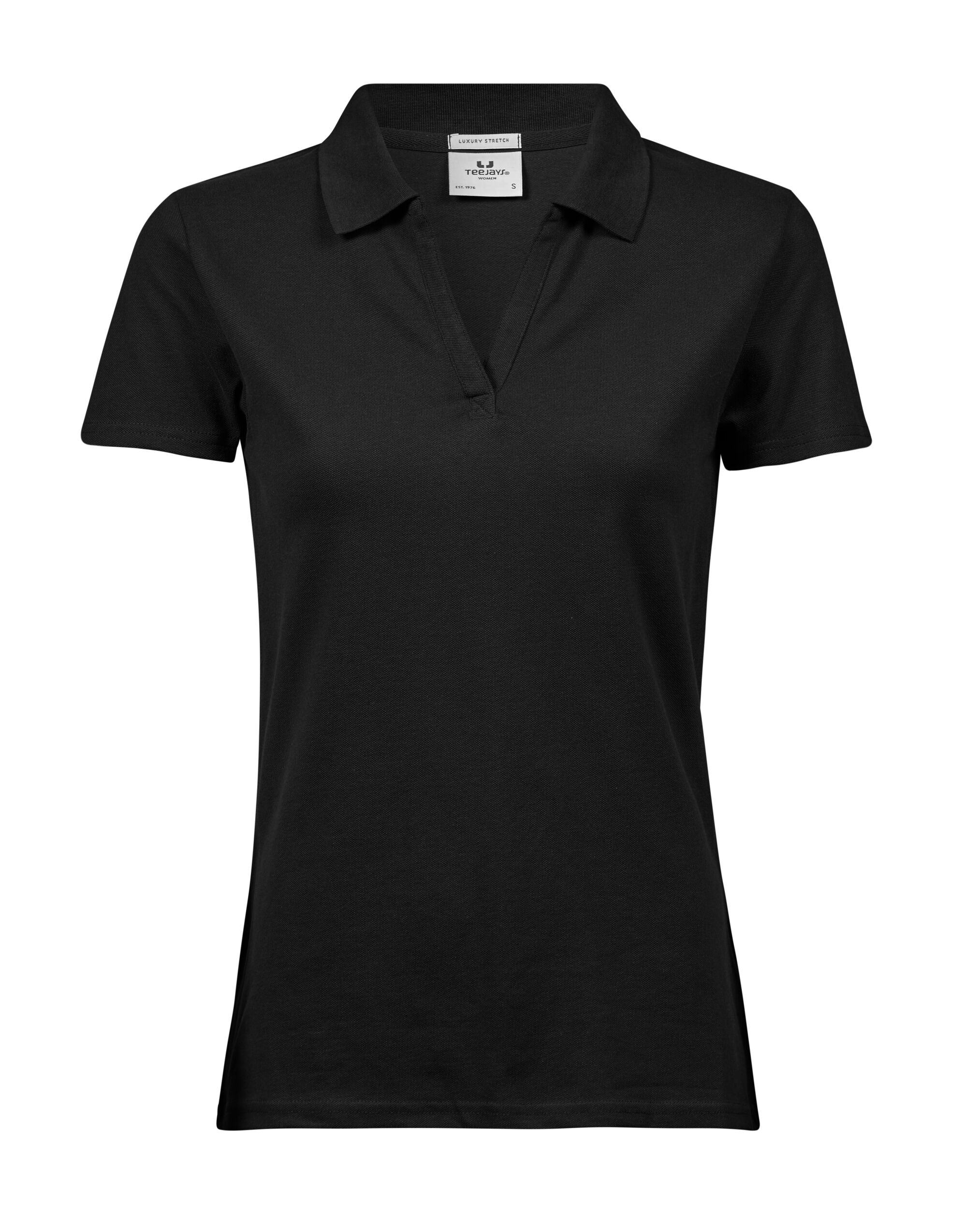 TJ1409 Women’s Luxury Stretch V-Neck Polo Black