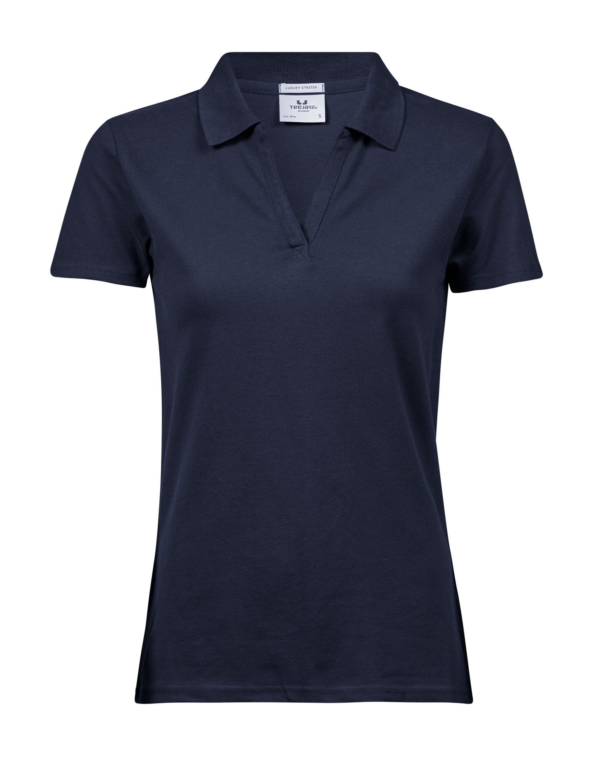 TJ1409 Women’s Luxury Stretch V-Neck Polo Navy