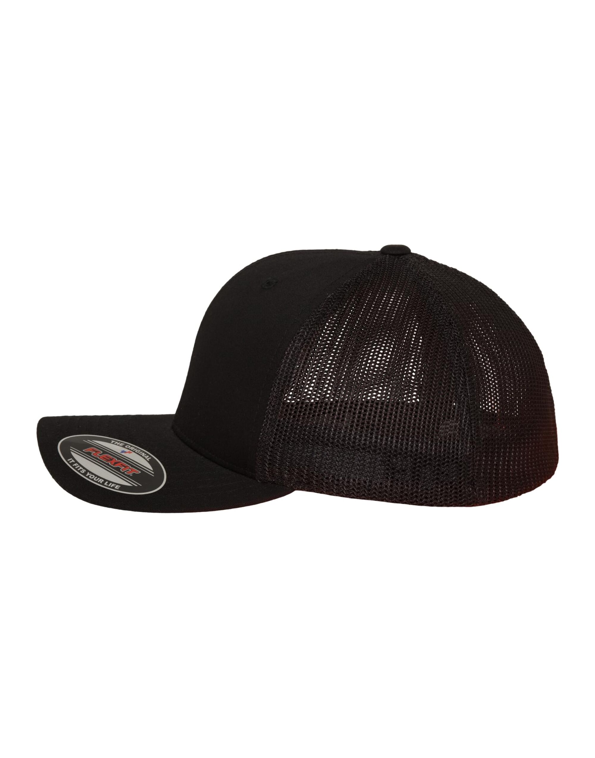 6511 Black Flexfit Mesh Trucker