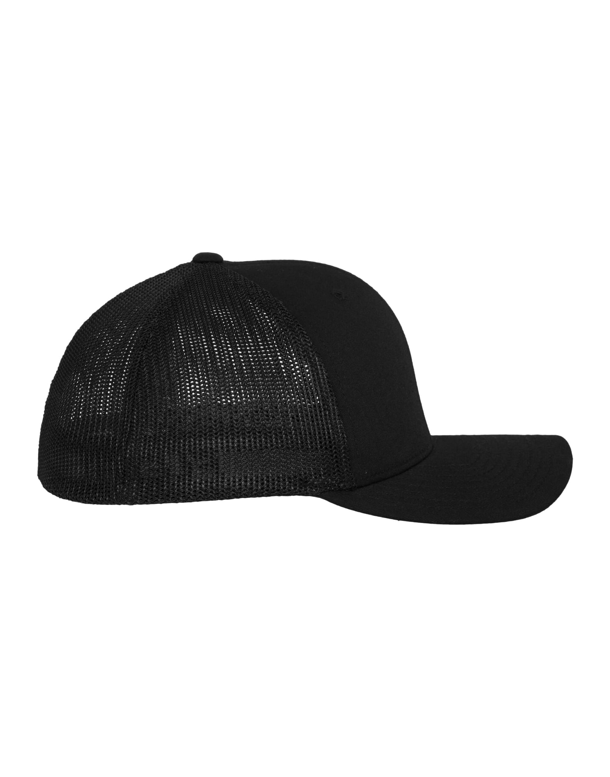 6511 Black Flexfit Mesh Trucker