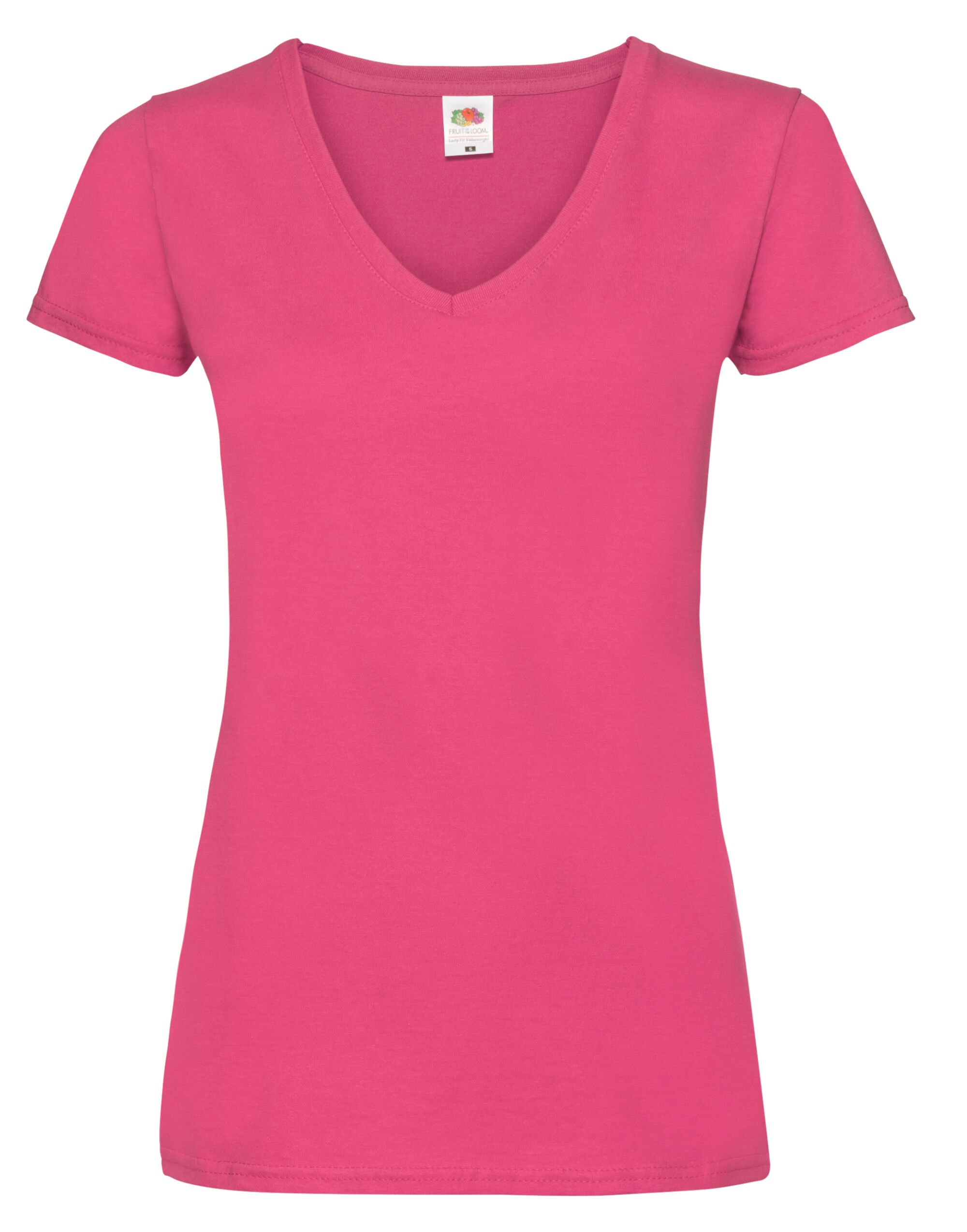Fuchsia Ladies’ Valueweight V-Neck T-Shirt