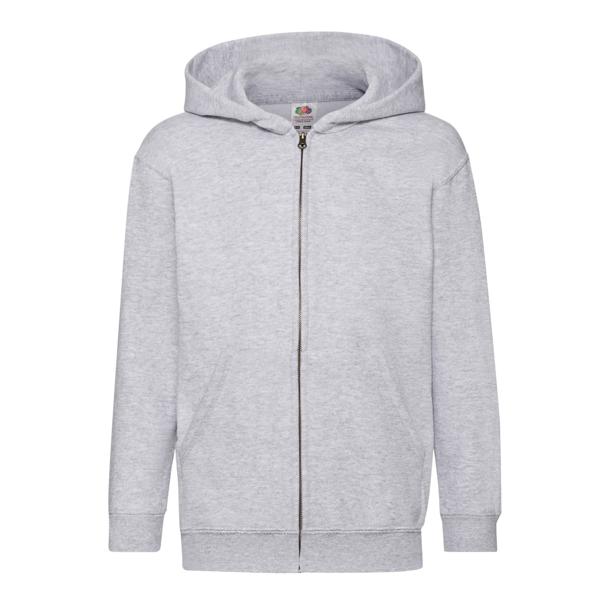 62045 Kid’s Classic Hooded Sweat Jacket Heather Grey
