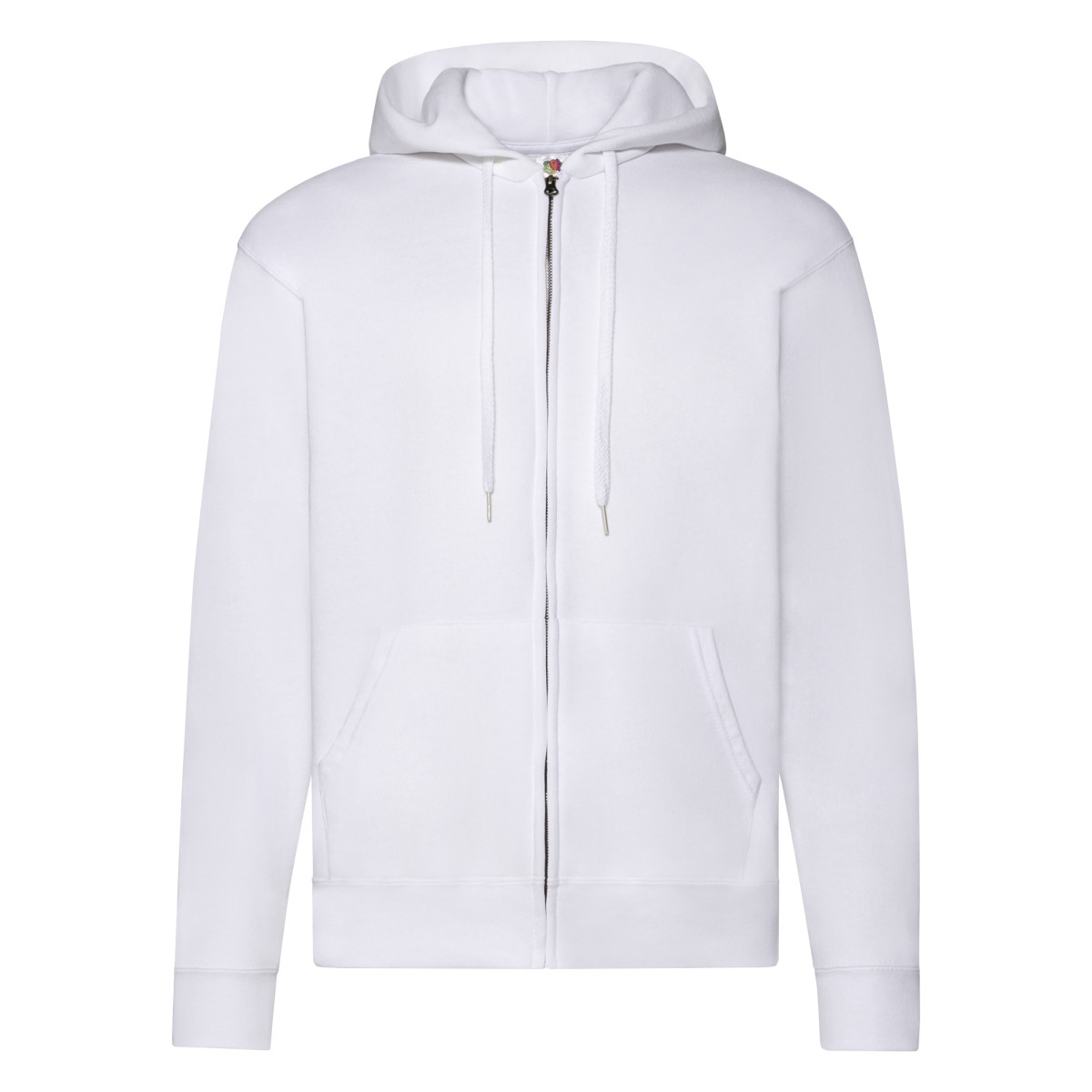 62062 Men’s Classic Hooded Sweat Jacket White