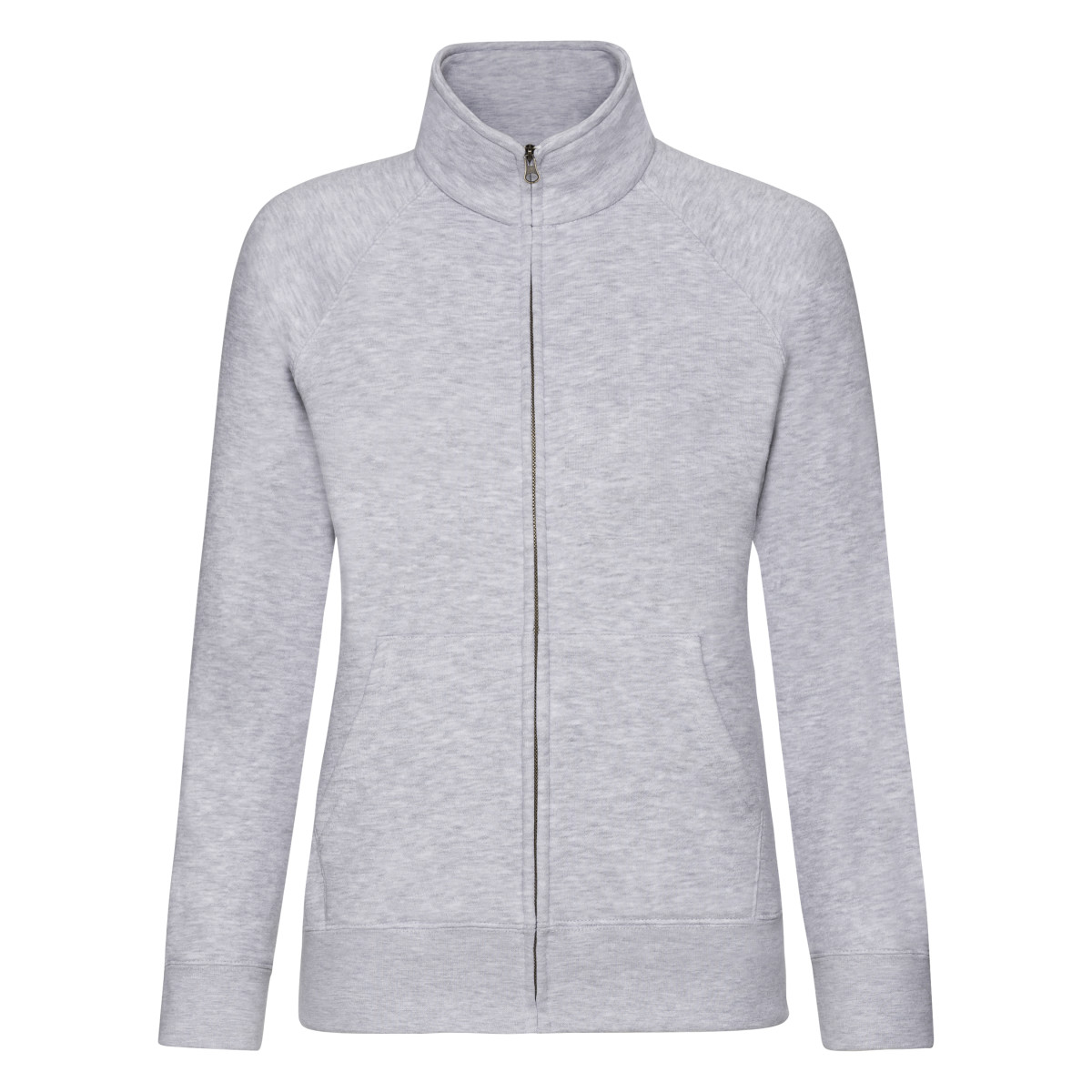 62116 Ladies’ Premium Sweat Jacket Heather Grey