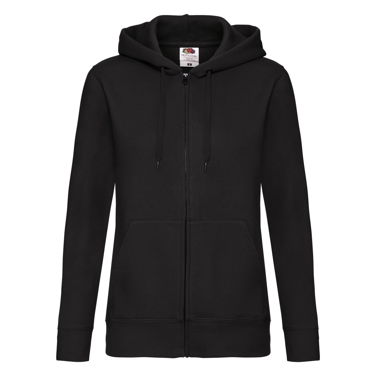 62118 Black Ladies’ Premium Hooded Sweat Jacket