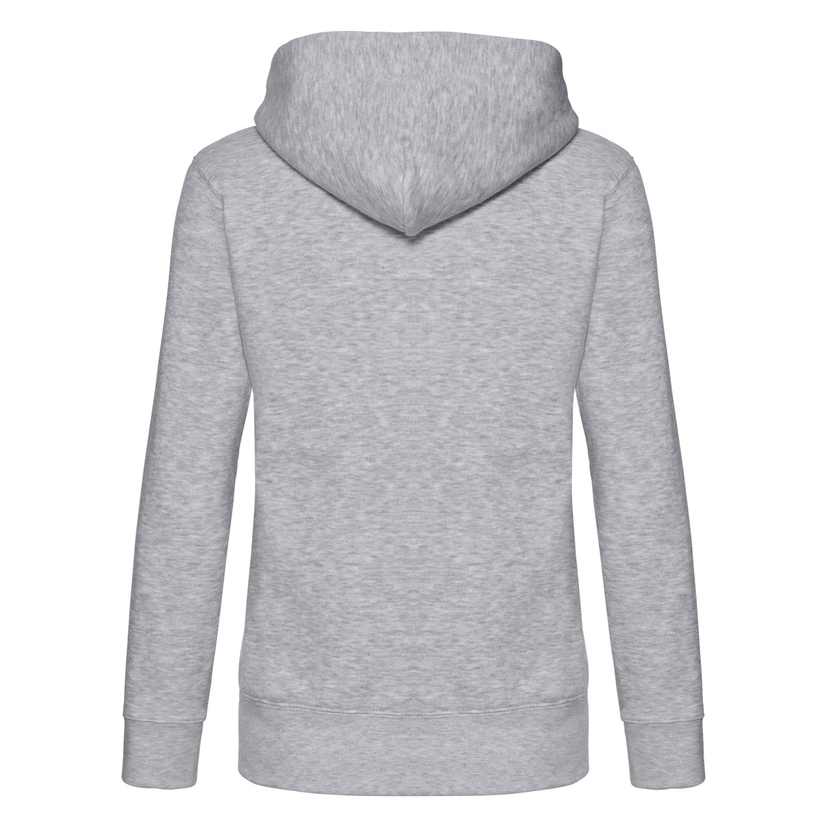 62118 Ladies’ Premium Hooded Sweat Jacket Heather Grey