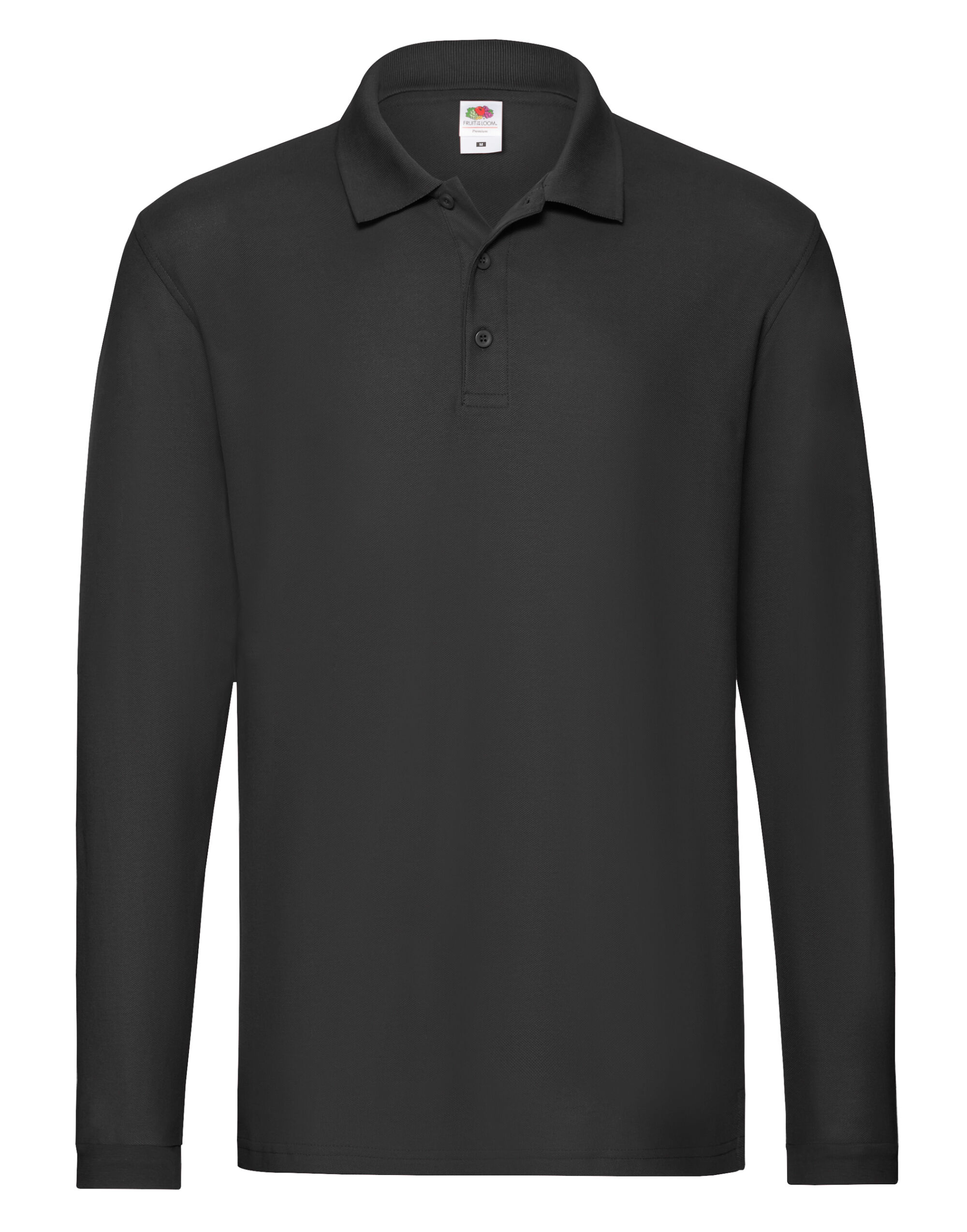 63310 Black Men’s Premium Long Sleeve Polo