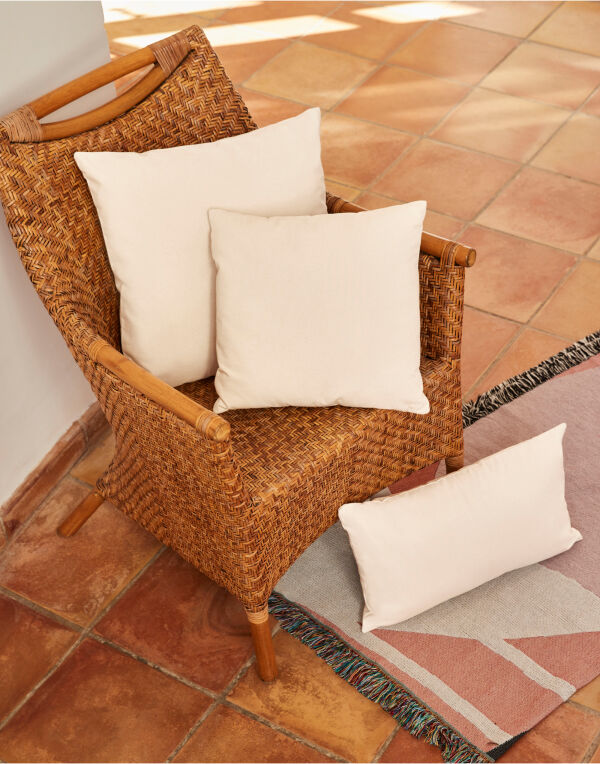 W350 Black Fairtrade Cotton Canvas Cushion Cover