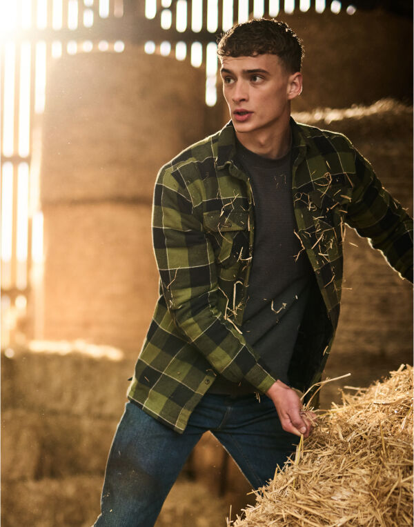 Wide Green Check Shelford Check Shirt