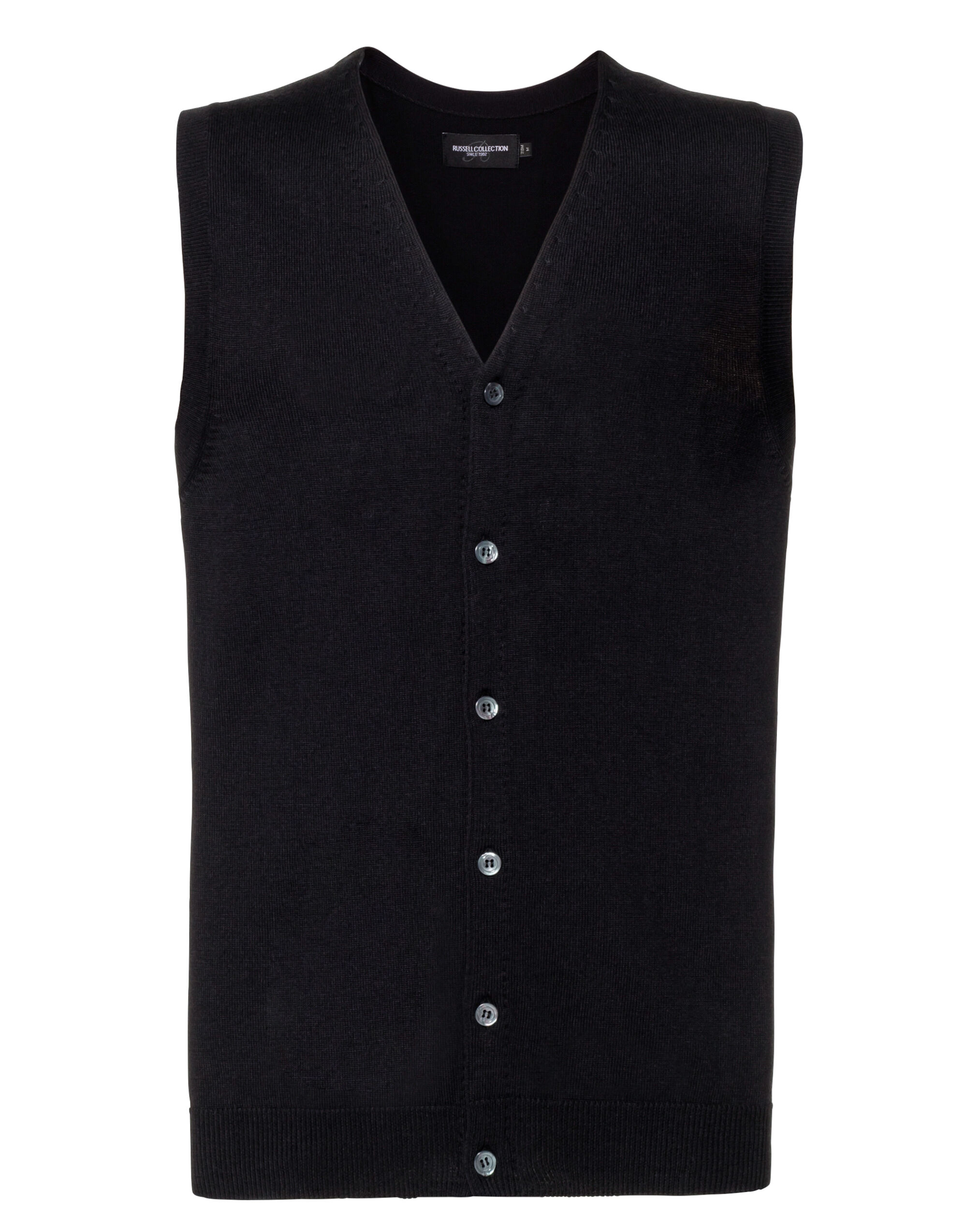 R719M Men’s V-Neck Sleeveless Knitted Cardigan Black R719M Men’s V-Neck Sleeveless Knitted Cardigan Black
