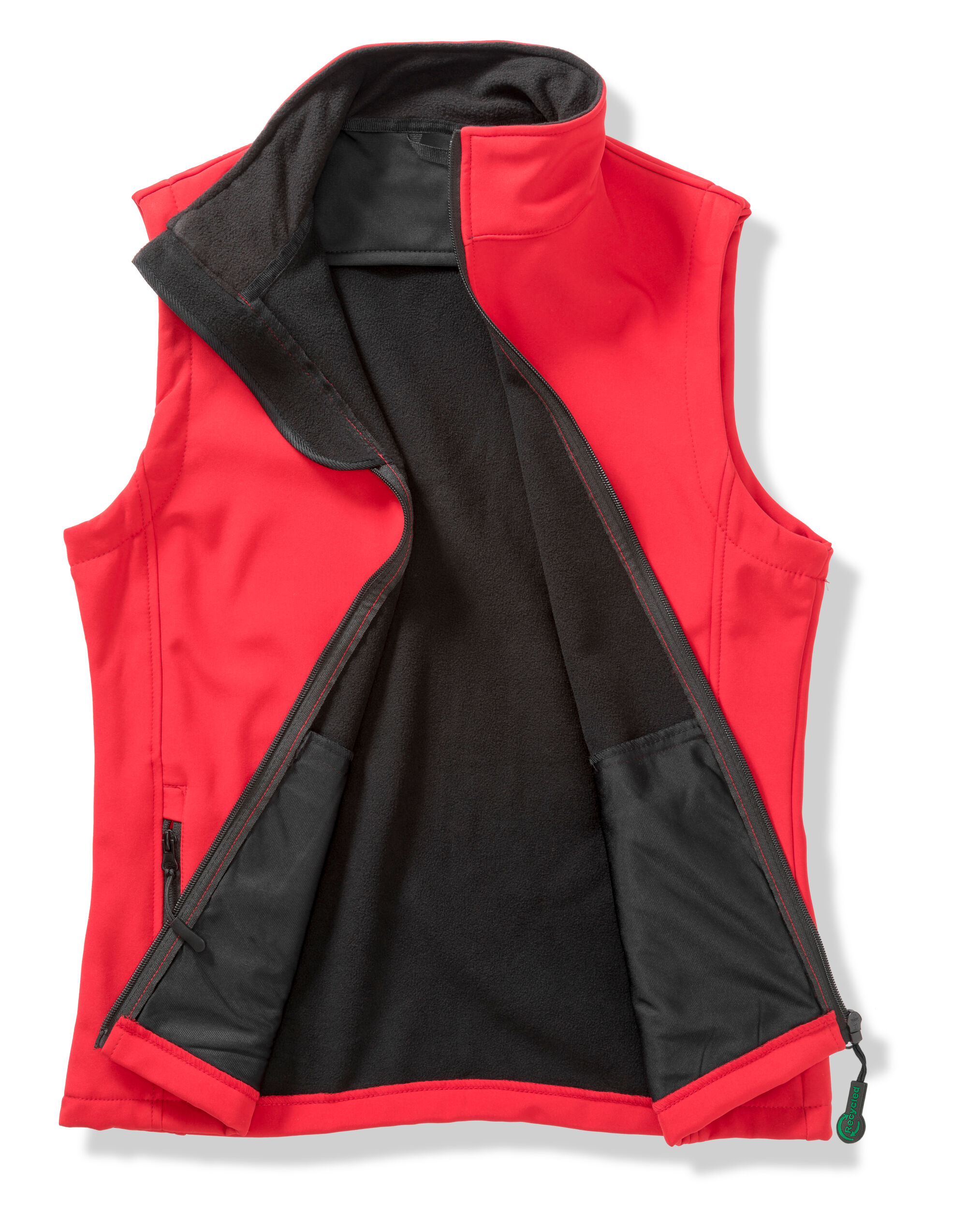 R232M Men’s Printable Softshell Bodywarmer with Recycled Fleece Inner Red/Black R232M Men’s Printable Softshell Bodywarmer with Recycled Fleece Inner Red/Black