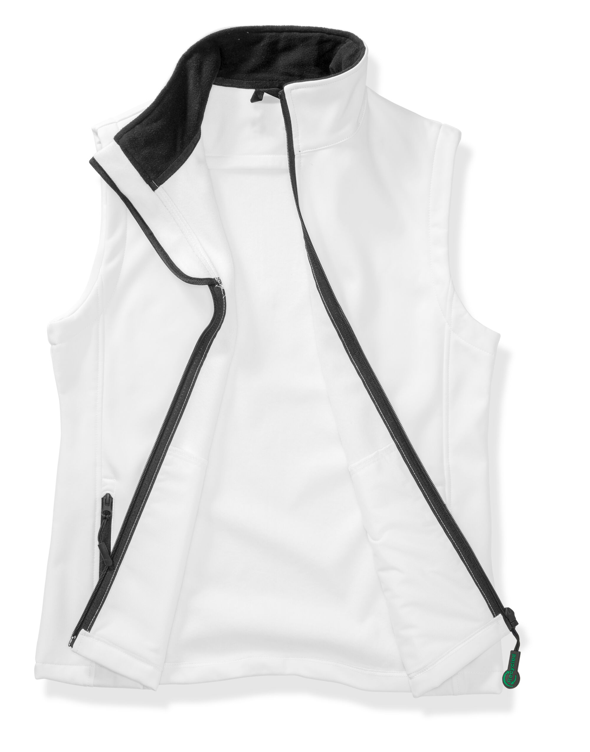 R232M Men’s Printable Softshell Bodywarmer with Recycled Fleece Inner White/Black