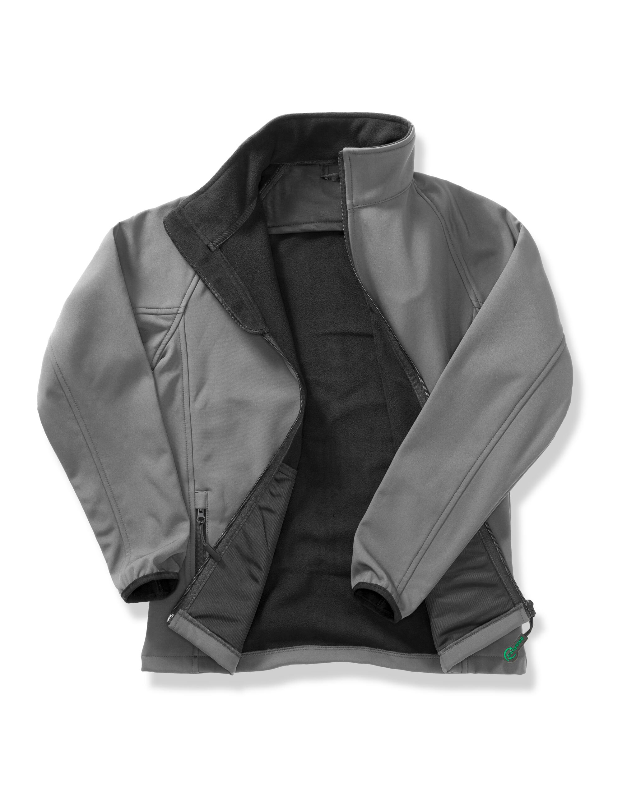 R231F Ladies’ Printable Softshell Jacket with Recycled Inner Fleece Charcoal/Black