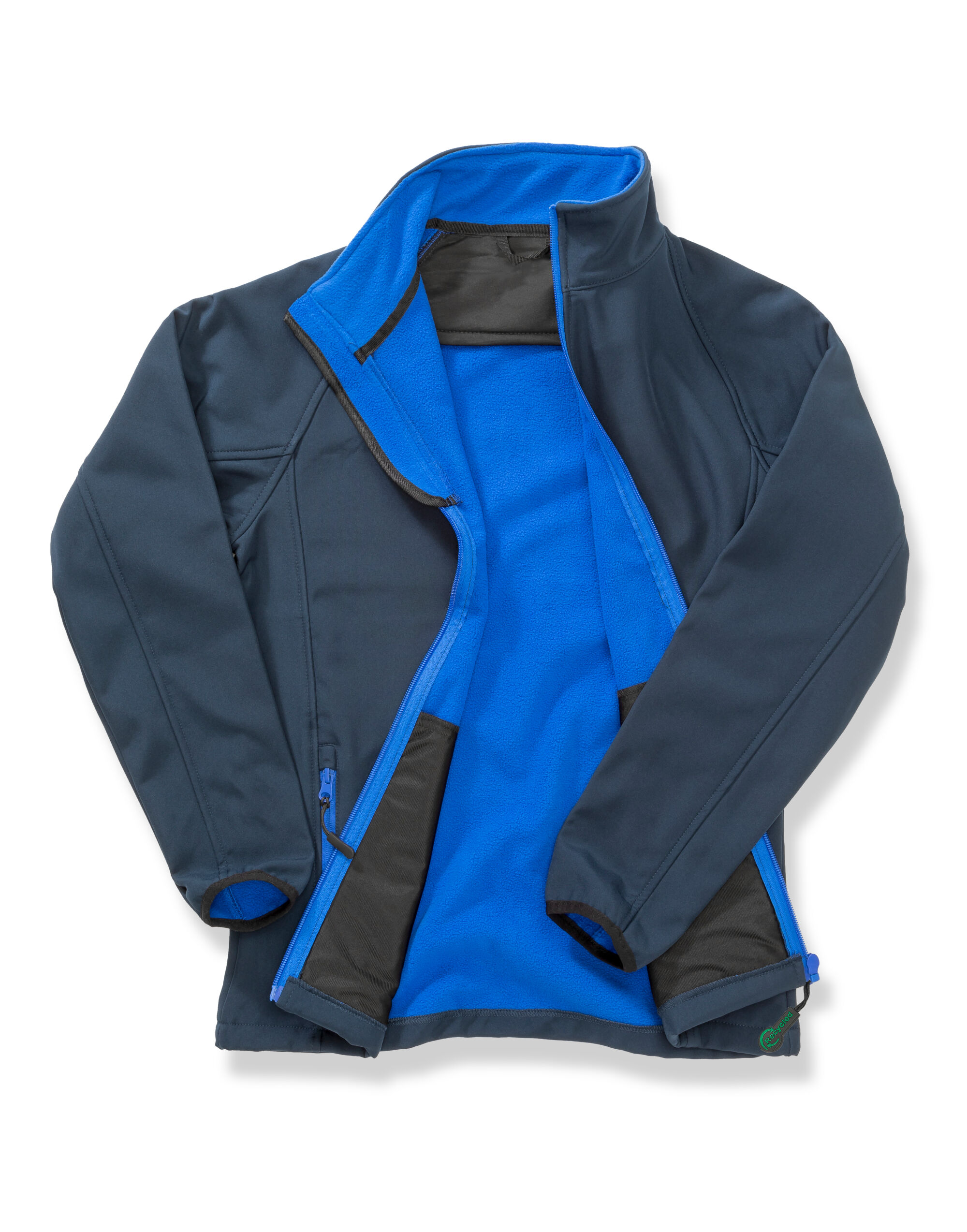 R231F Ladies’ Printable Softshell Jacket with Recycled Inner Fleece Navy/Royal R231F Ladies’ Printable Softshell Jacket with Recycled Inner Fleece Navy/Royal