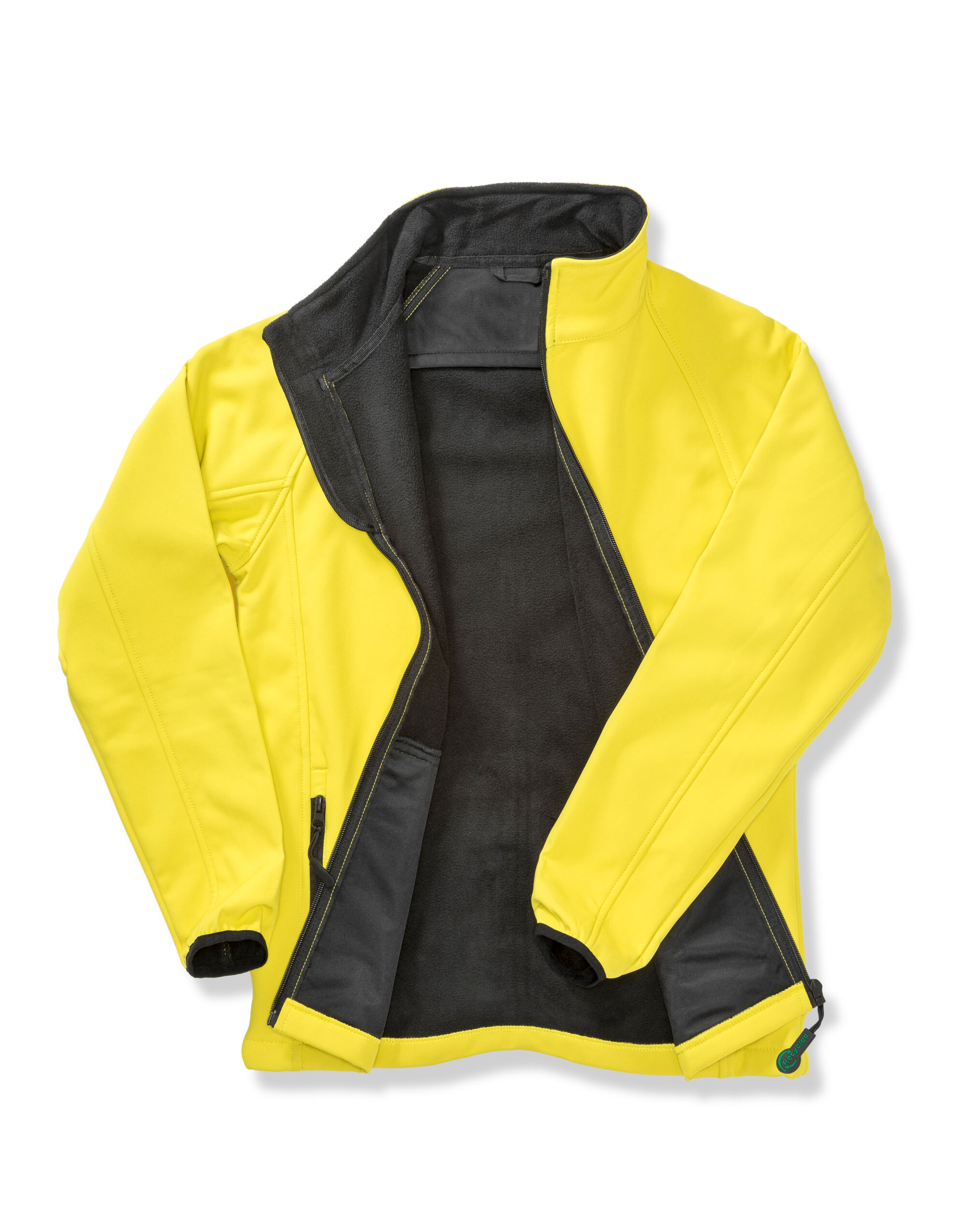 R231F Ladies’ Printable Softshell Jacket with Recycled Inner Fleece Yellow/Black