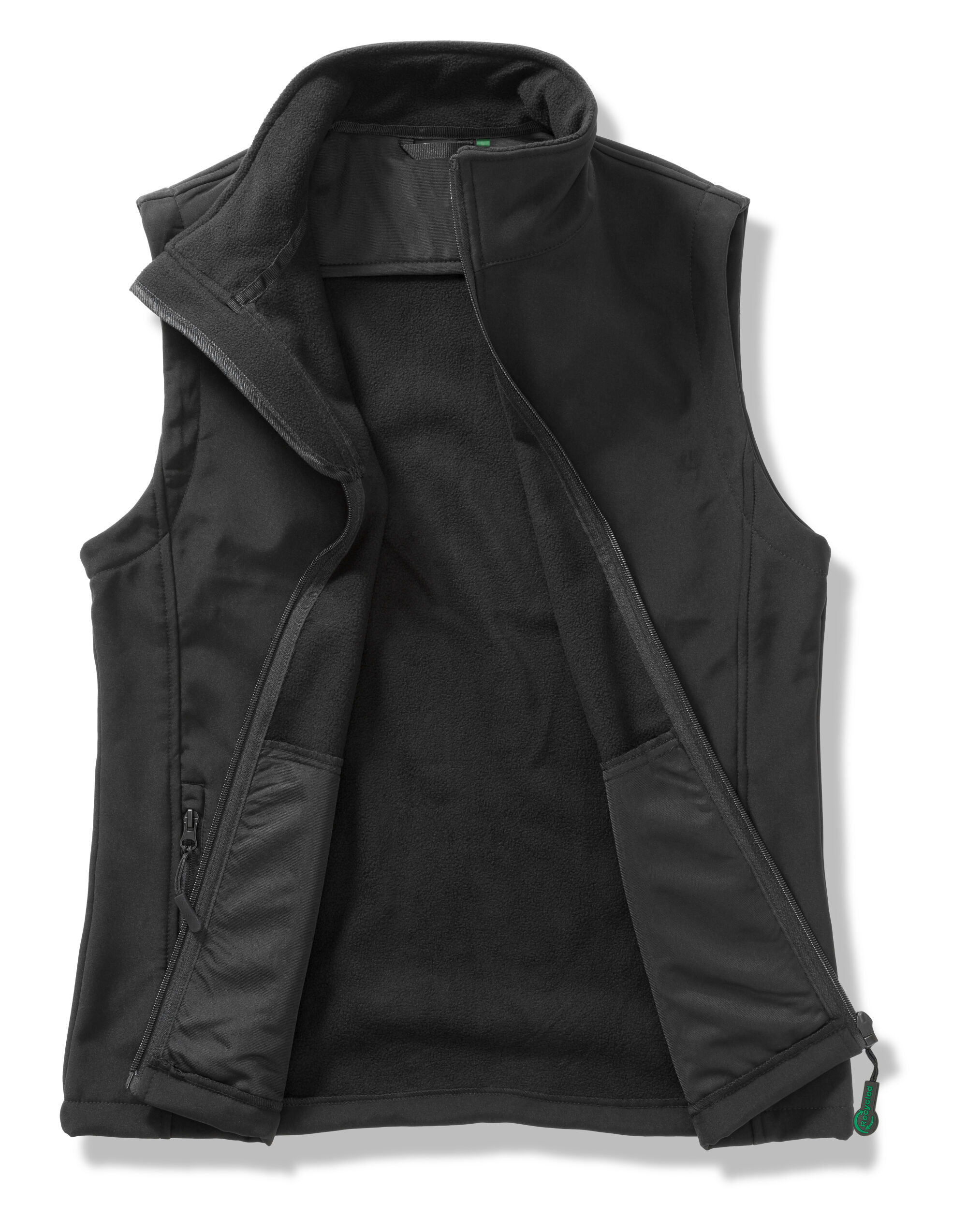 R232F Ladies’ Printable Softshell Bodywarmer with Recycled Fleece Inner Black/Black