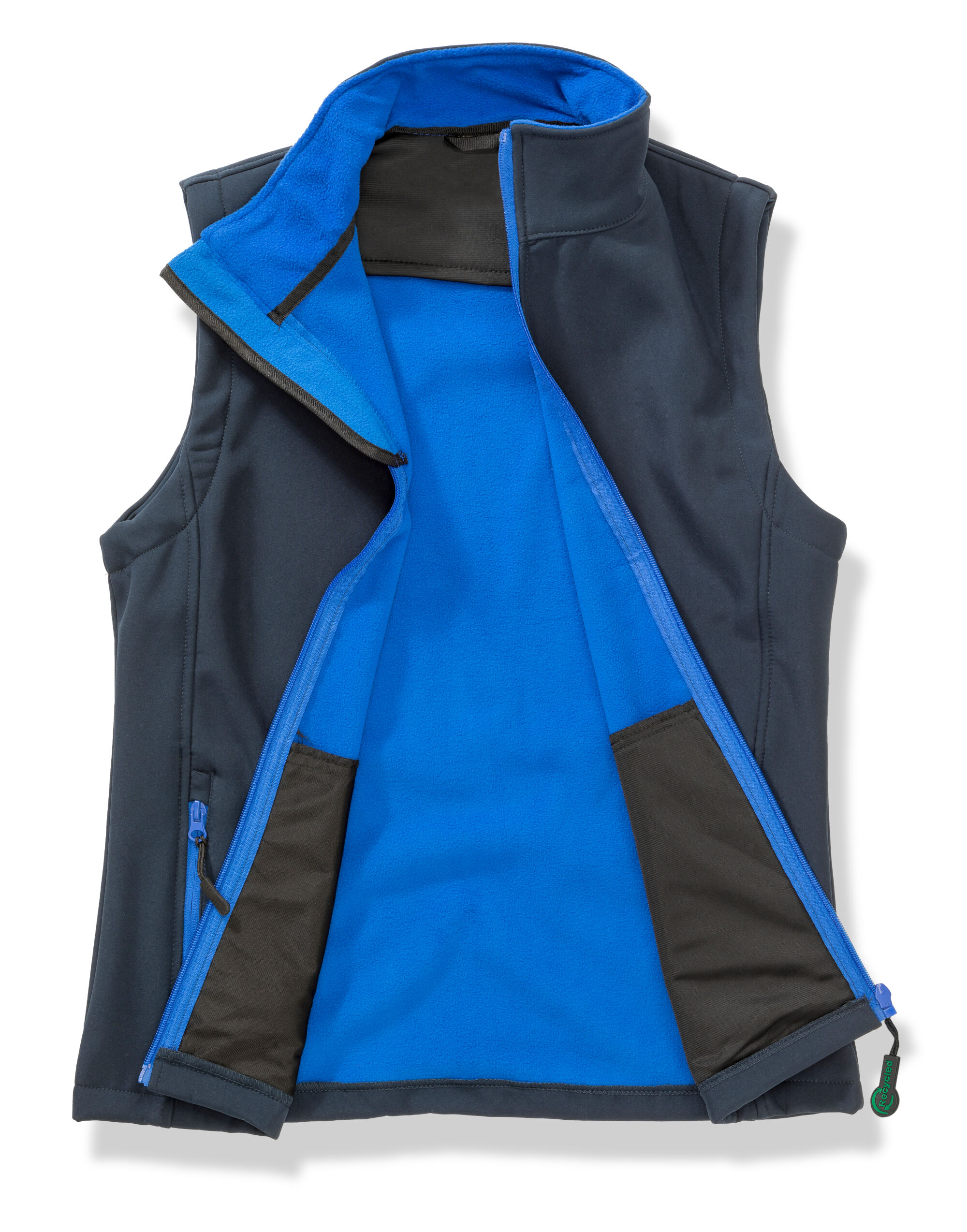 R232F Ladies’ Printable Softshell Bodywarmer with Recycled Fleece Inner Navy/Royal R232F Ladies’ Printable Softshell Bodywarmer with Recycled Fleece Inner Navy/Royal