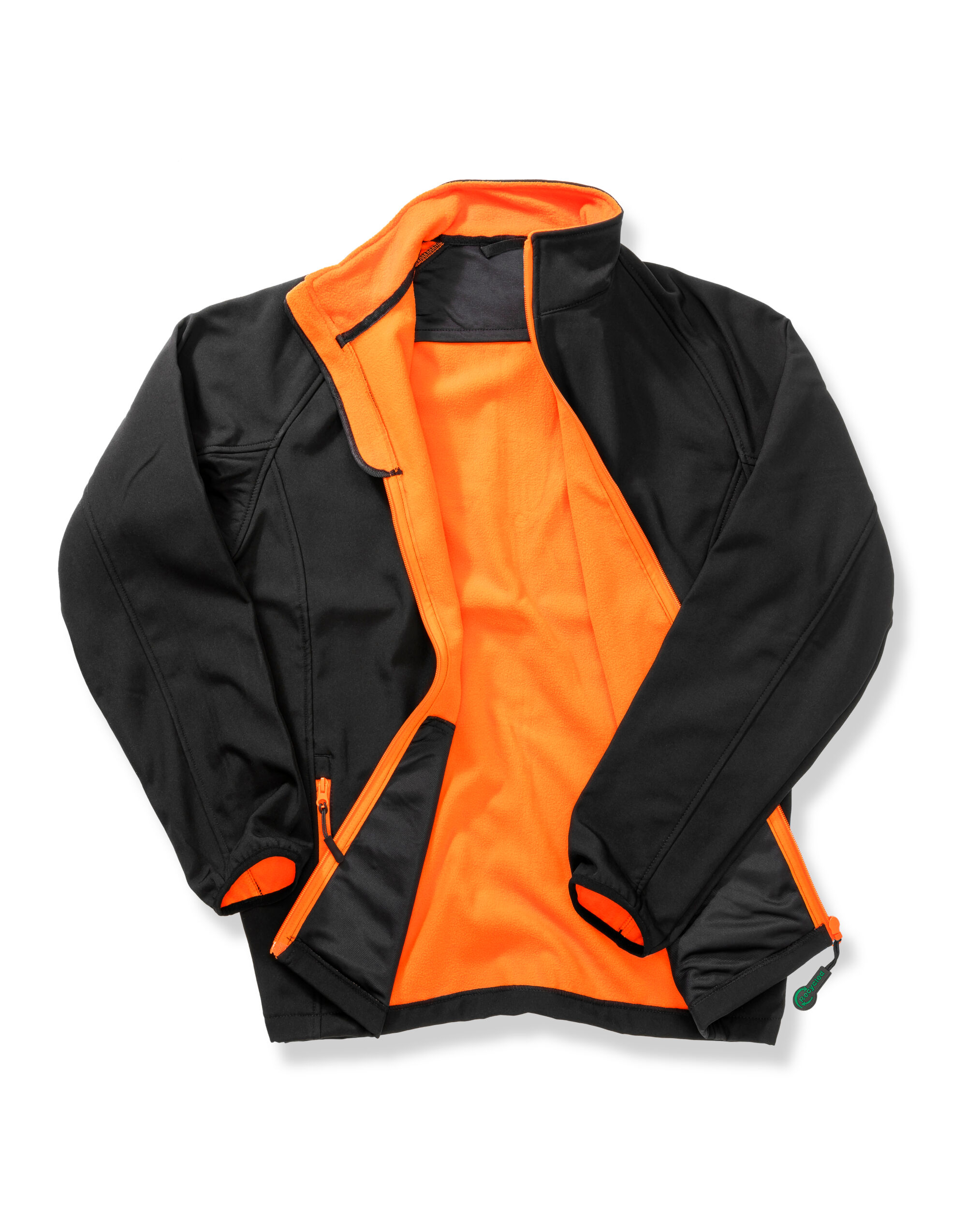 R231M Men’s Printable Softshell Jacket with Recycled Inner Fleece Black/Orange