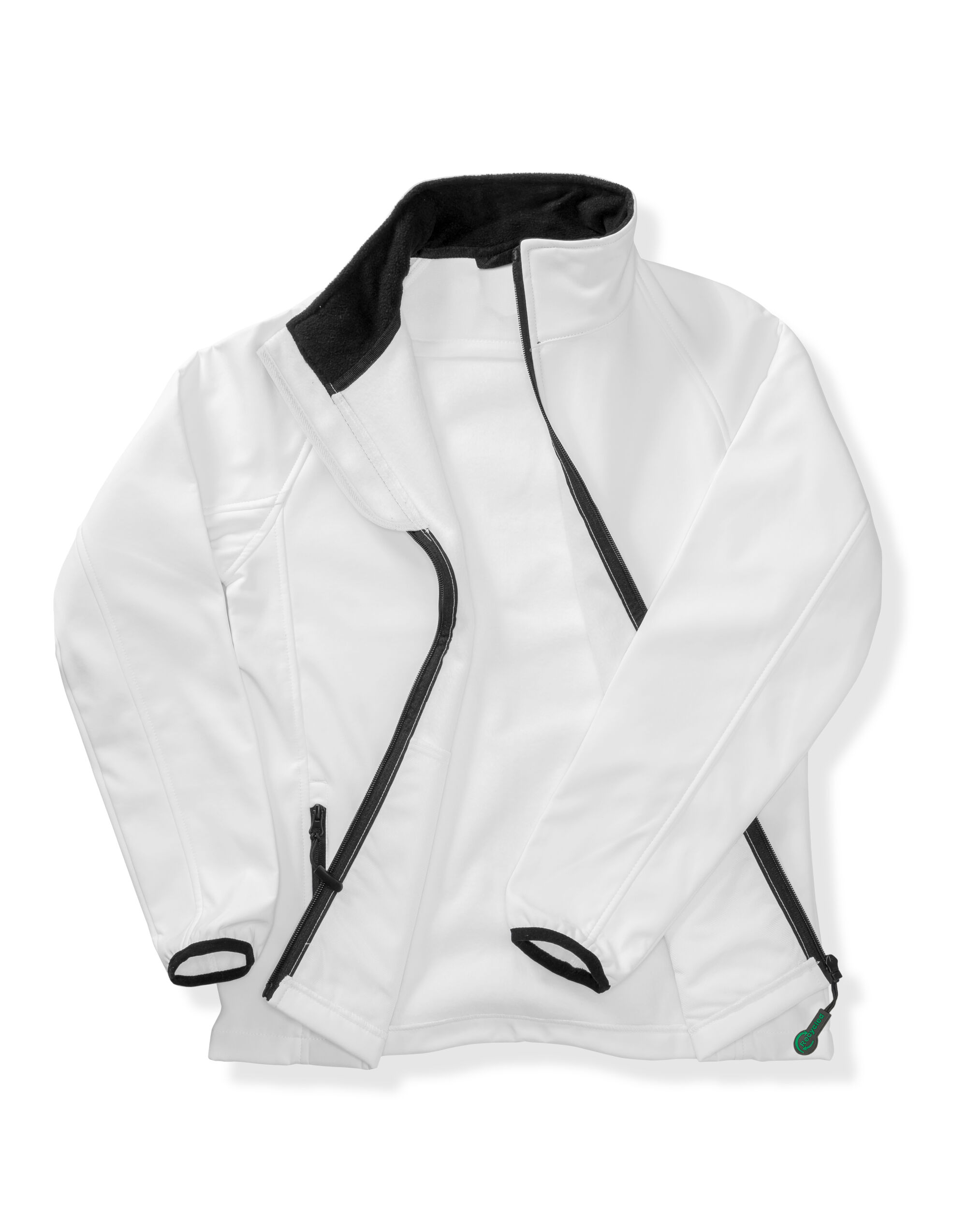R231M Men’s Printable Softshell Jacket with Recycled Inner Fleece White/Black