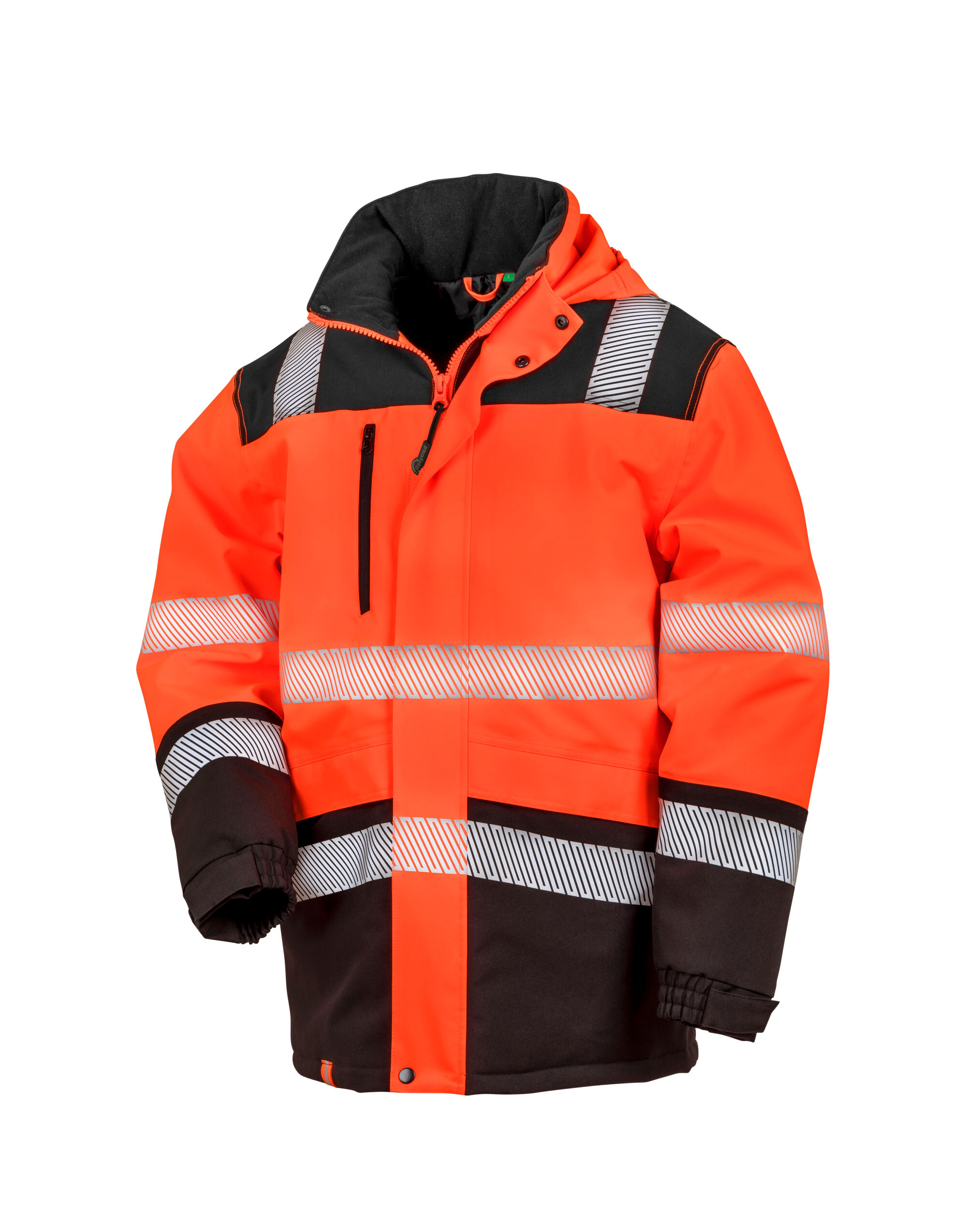 R475X Fluorescent Orange/Black Recycled Extreme Tech Printable Softshell Coat R475X Fluorescent Orange/Black Recycled Extreme Tech Printable Softshell Coat