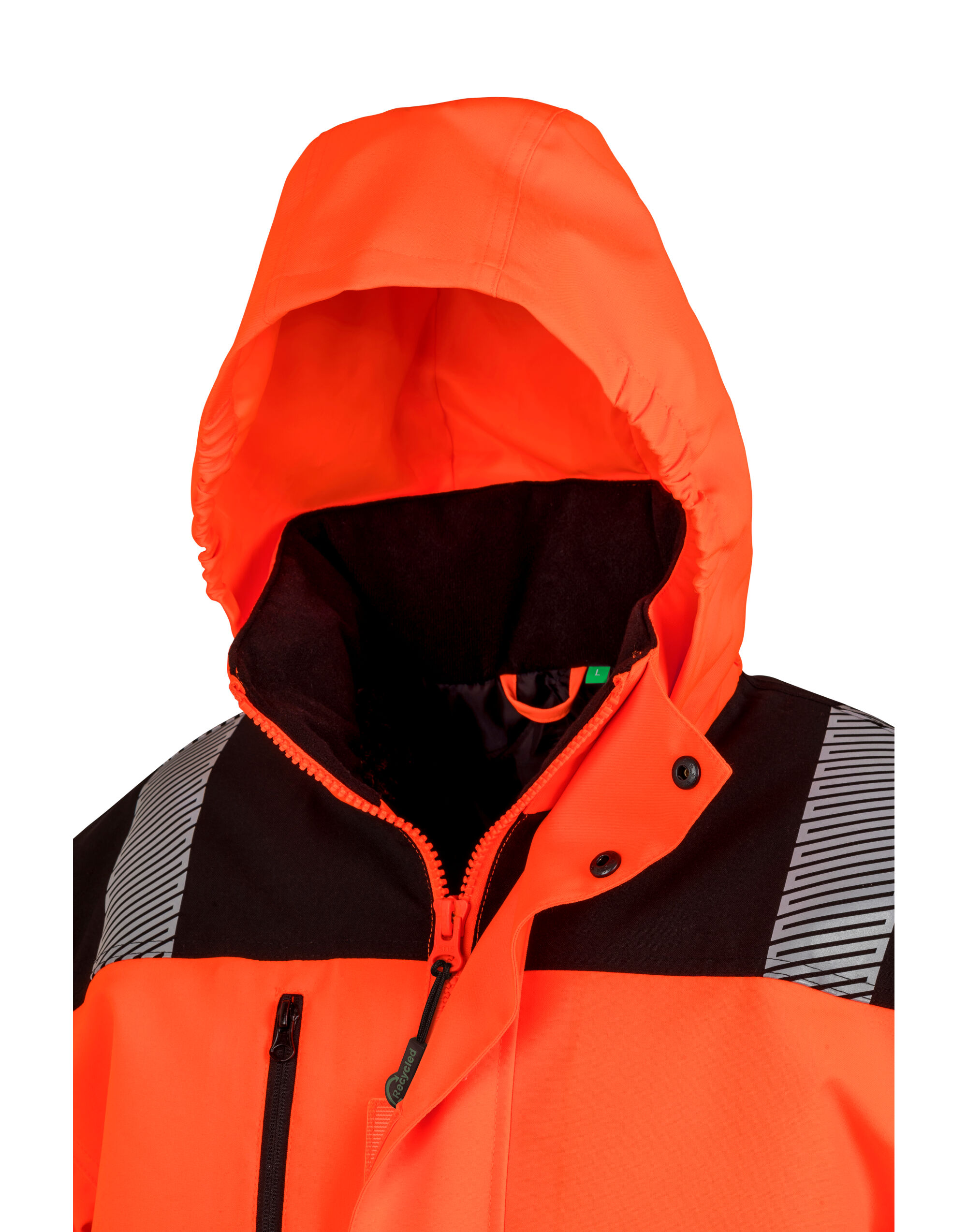 R475X Fluorescent Orange/Black Recycled Extreme Tech Printable Softshell Coat