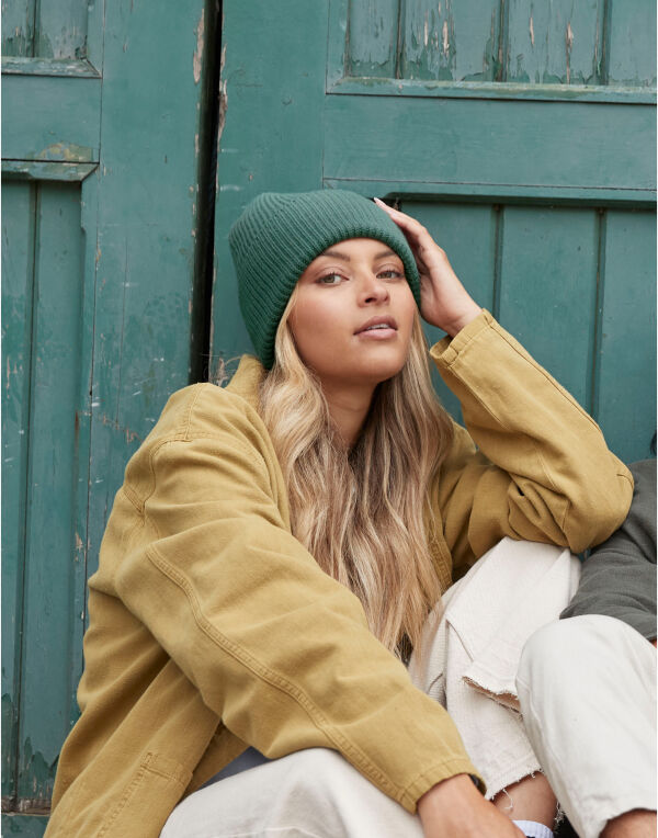 Biscuit Oversized Cuffed Beanie