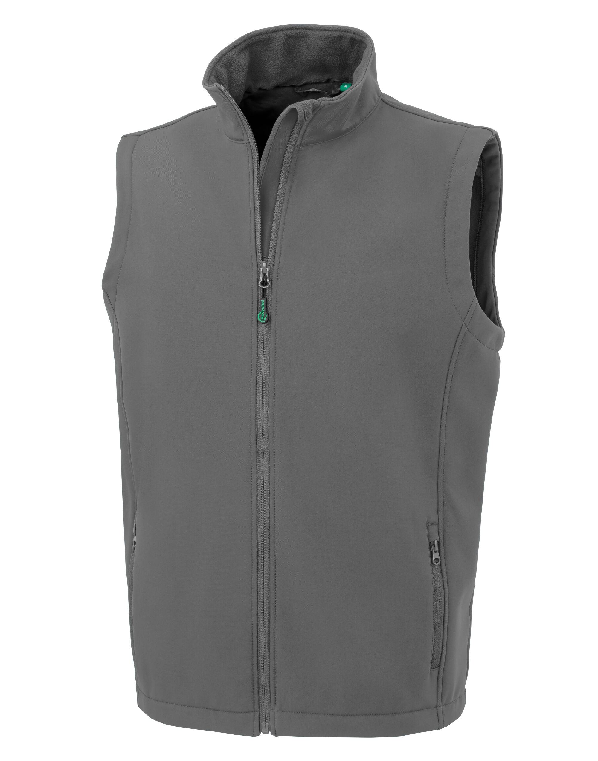 R902M Workguard Grey Men’s Recycled 2-Layer Printable Softshell Bodywarmer