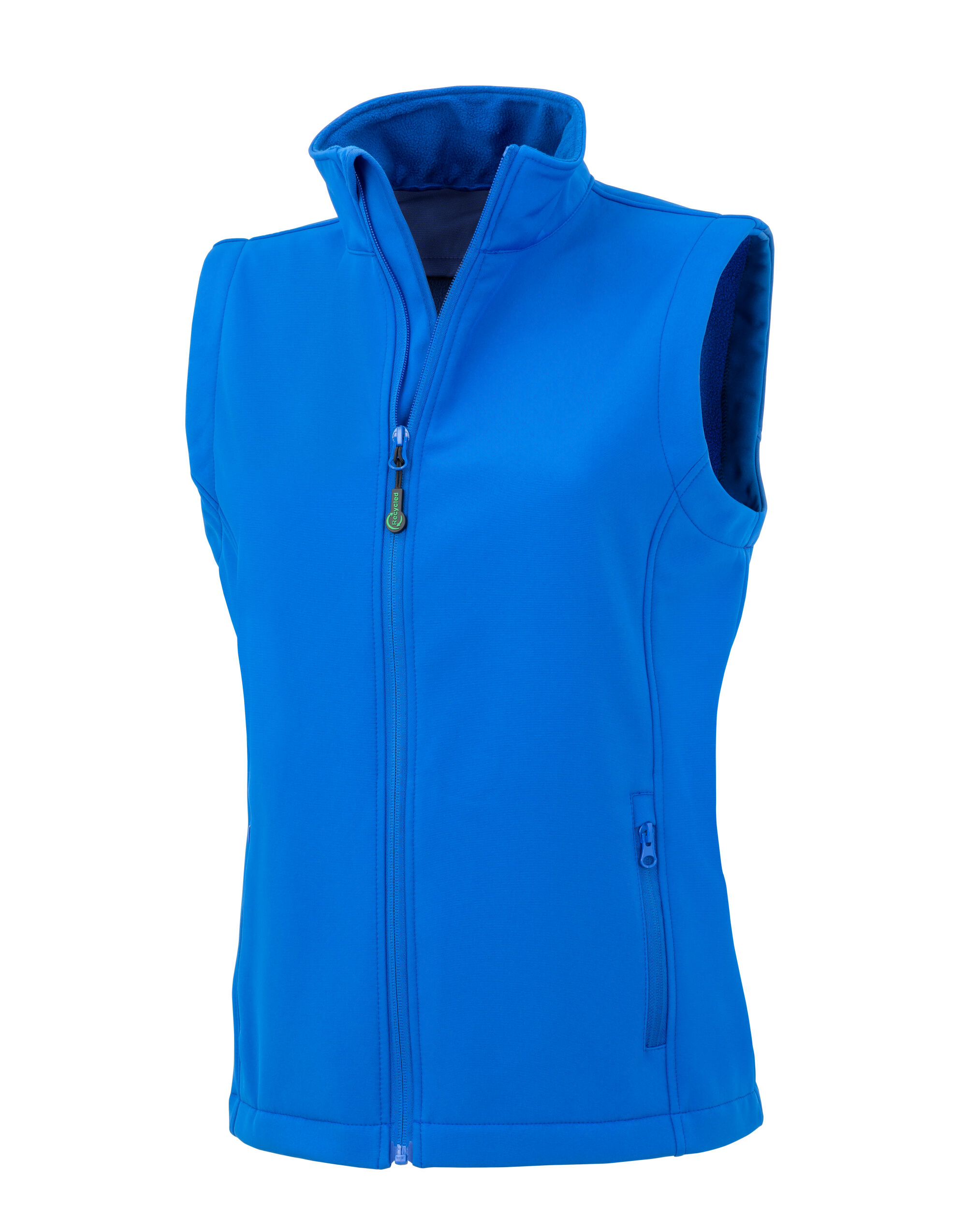 R902F Royal Blue Ladies’ Recycled 2-Layer Printable Softshell Bodywarmer
