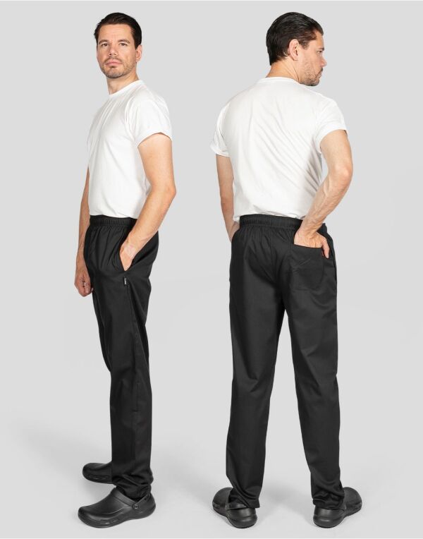 DC18B Unisex Elasticated Black Trouser Black